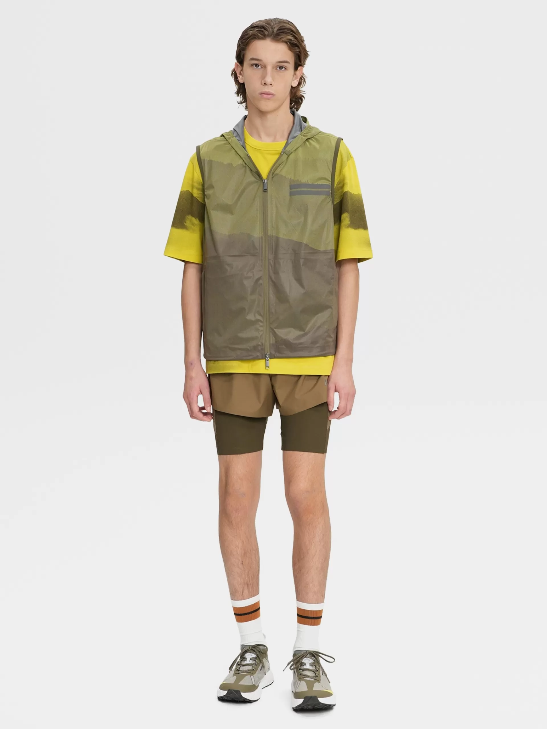 ZEGNA Roupa Desportiva^Calcoes De Corrida No Tom Em Tecido Tecnico #Usetheexisting™ Castanho-Claro