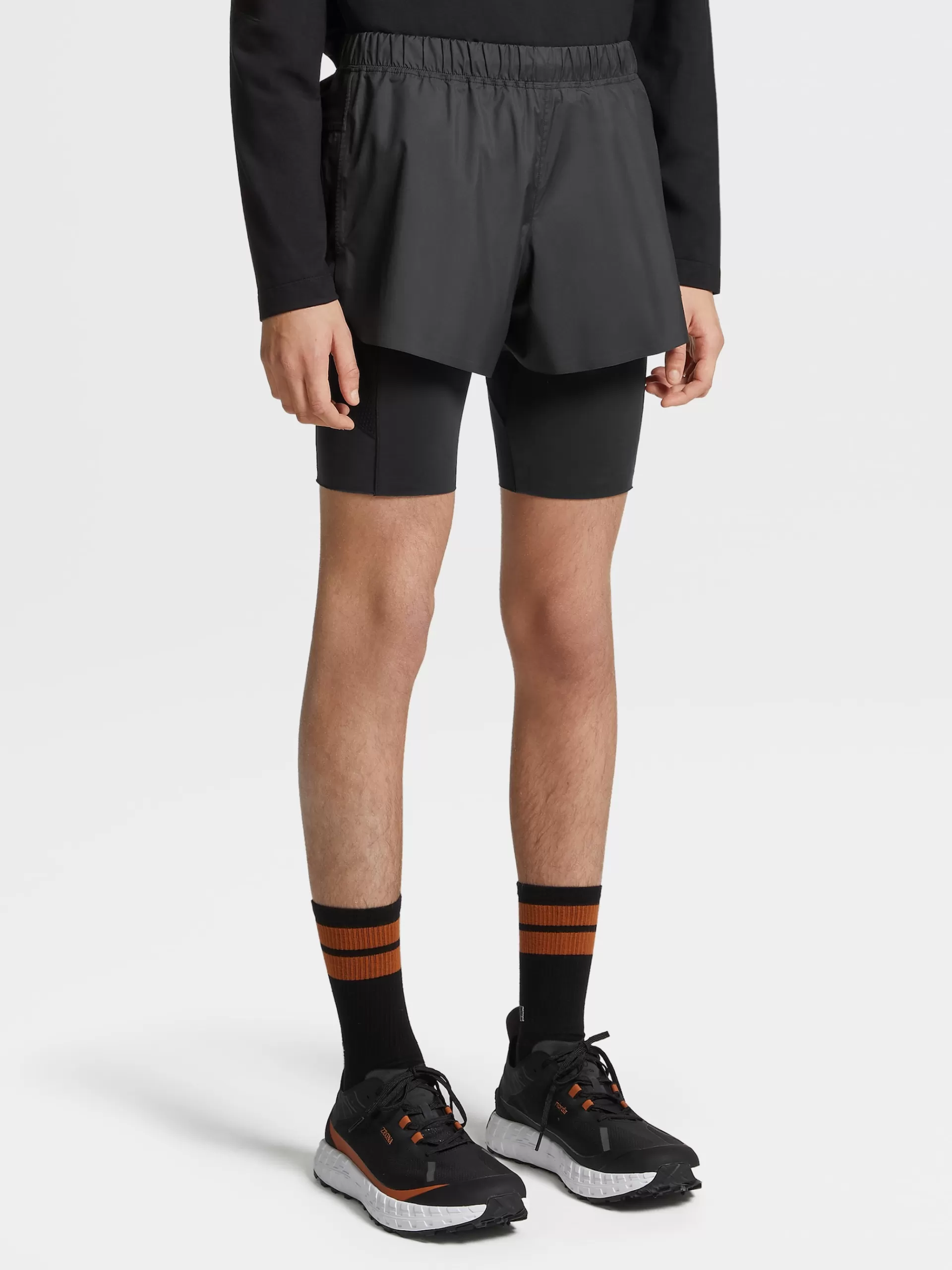 ZEGNA Roupa Desportiva^Calcoes De Corrida S Em Tecido Tecnico #Usetheexisting™ Preto
