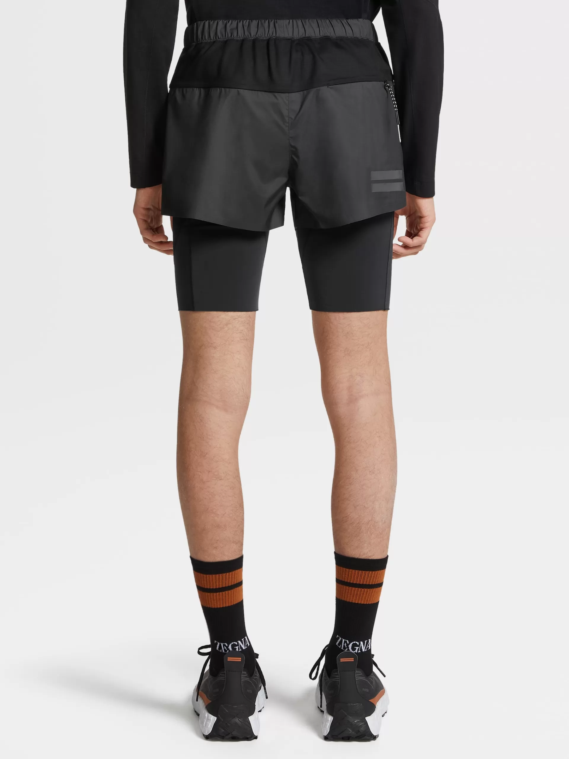 ZEGNA Roupa Desportiva^Calcoes De Corrida S Em Tecido Tecnico #Usetheexisting™ Preto