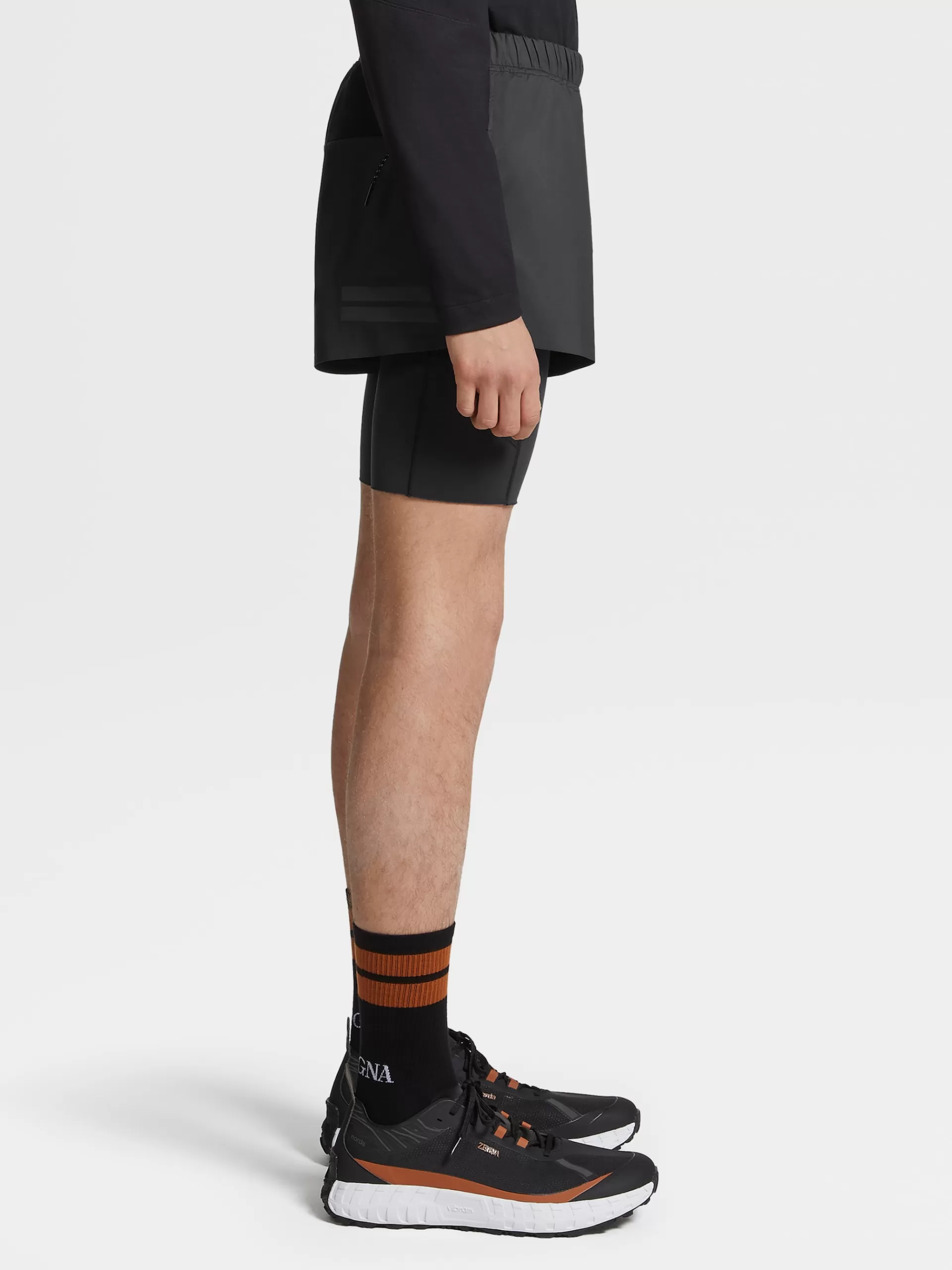 ZEGNA Roupa Desportiva^Calcoes De Corrida S Em Tecido Tecnico #Usetheexisting™ Preto