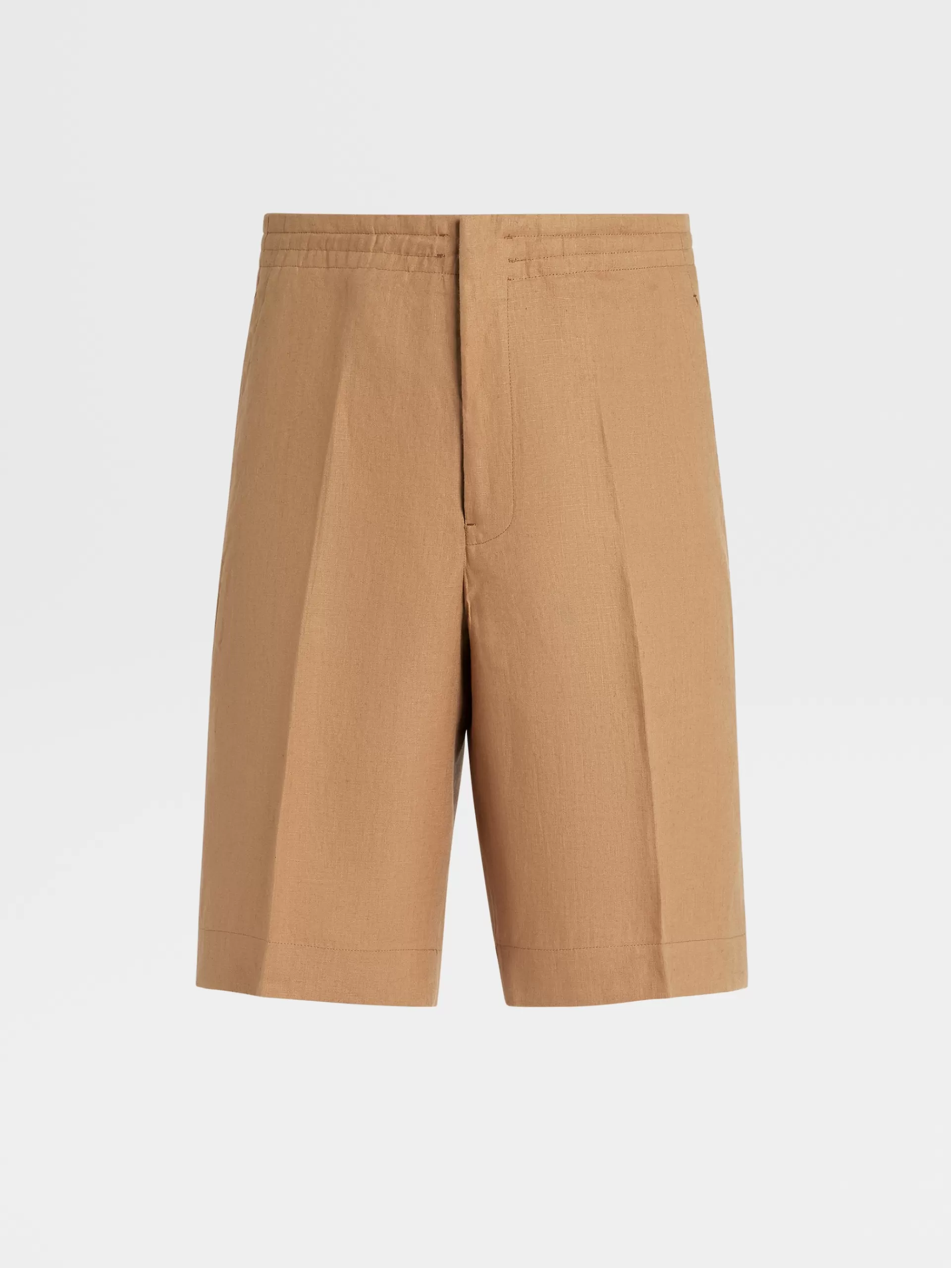 ZEGNA Calças^Calcoes Em Linho Puro Bege