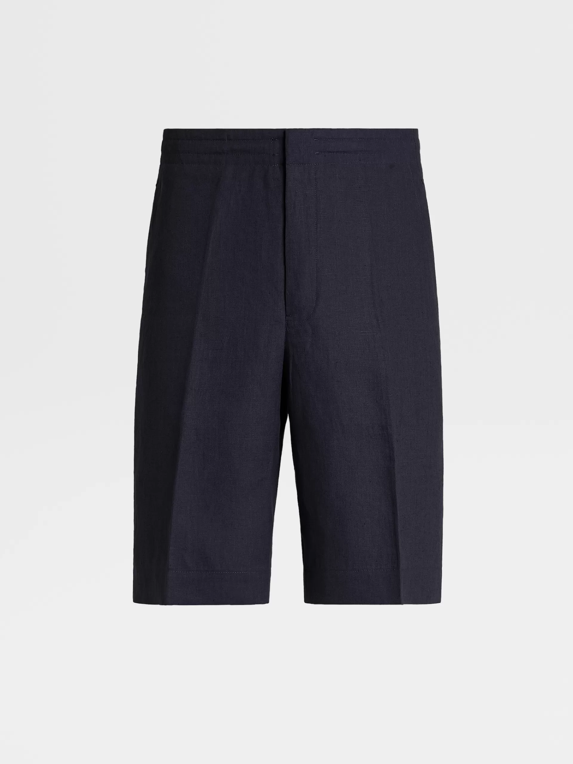 ZEGNA Calças^Calcoes Em Linho Puro Azul-Marinho
