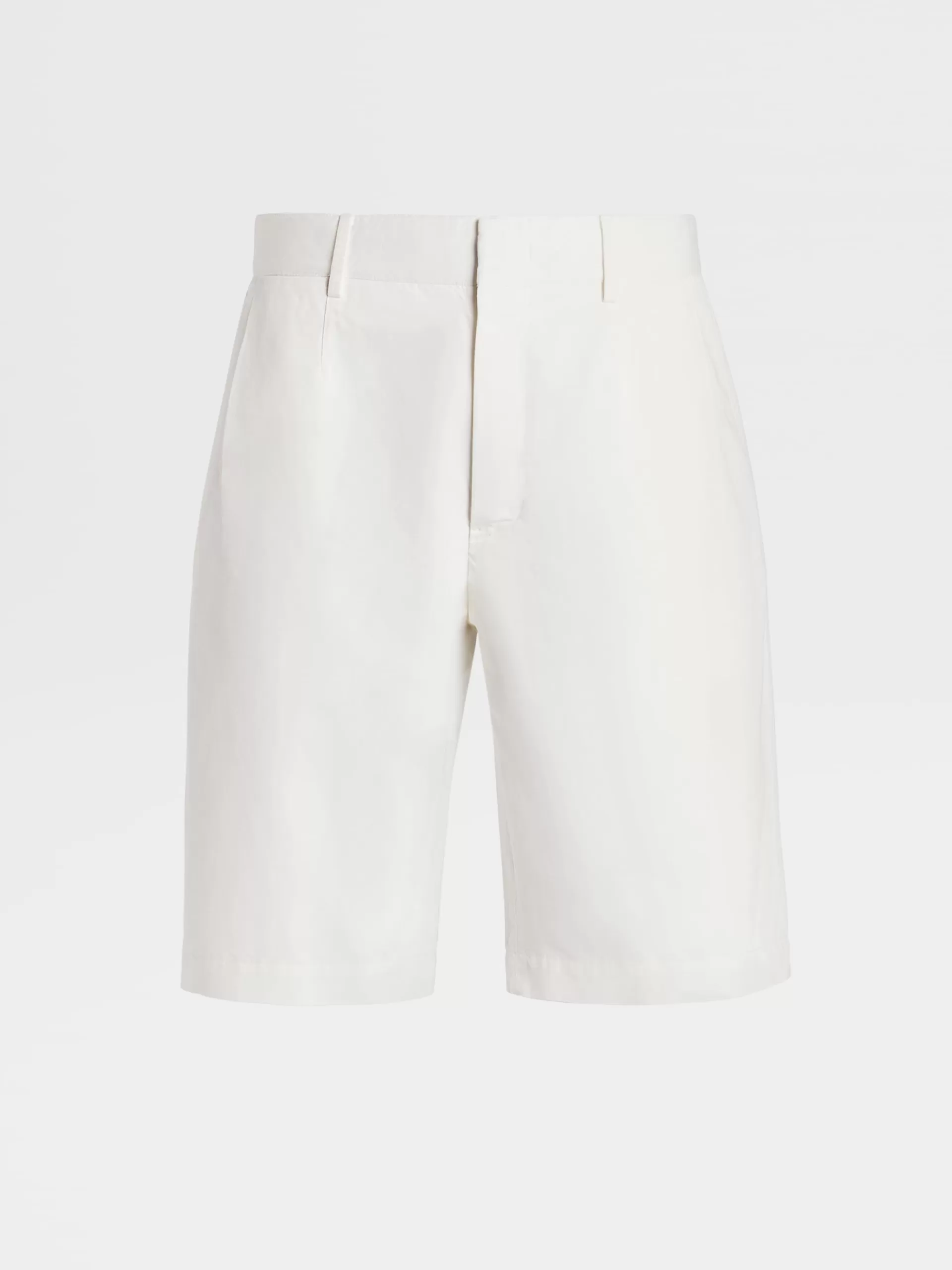 ZEGNA Calças^Calcoes S Summer Chino Em Algodao E Linho Branco