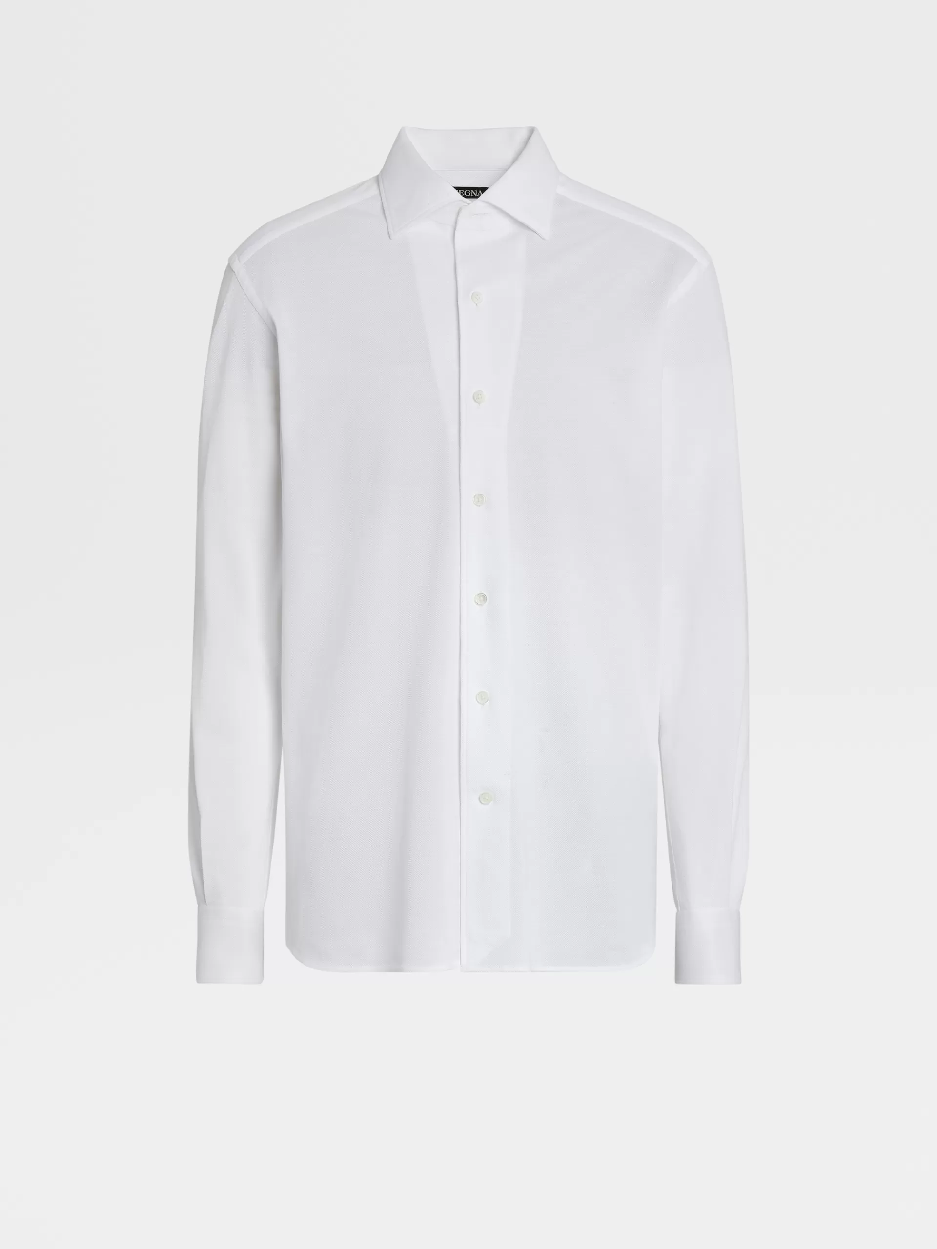 ZEGNA Camisas Para Homem^Camisa De Manga Comprida Em Jersei De Algodao Branca Branco