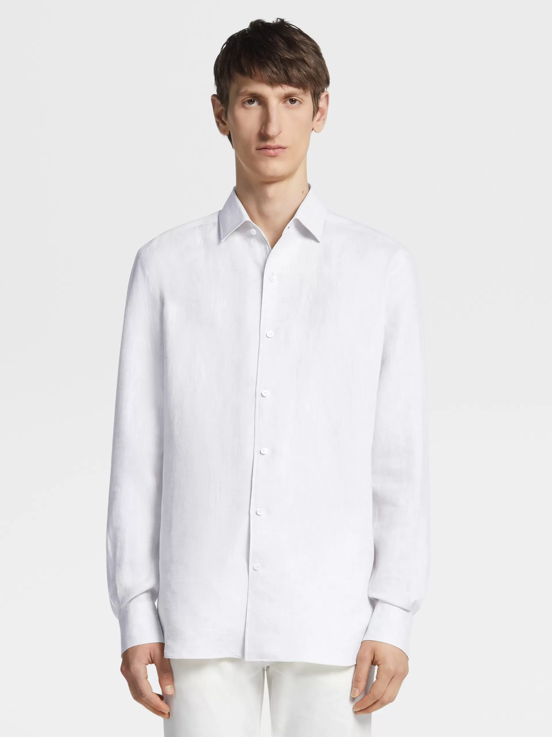 ZEGNA Camisas Para Homem^Camisa Em Linho Branco