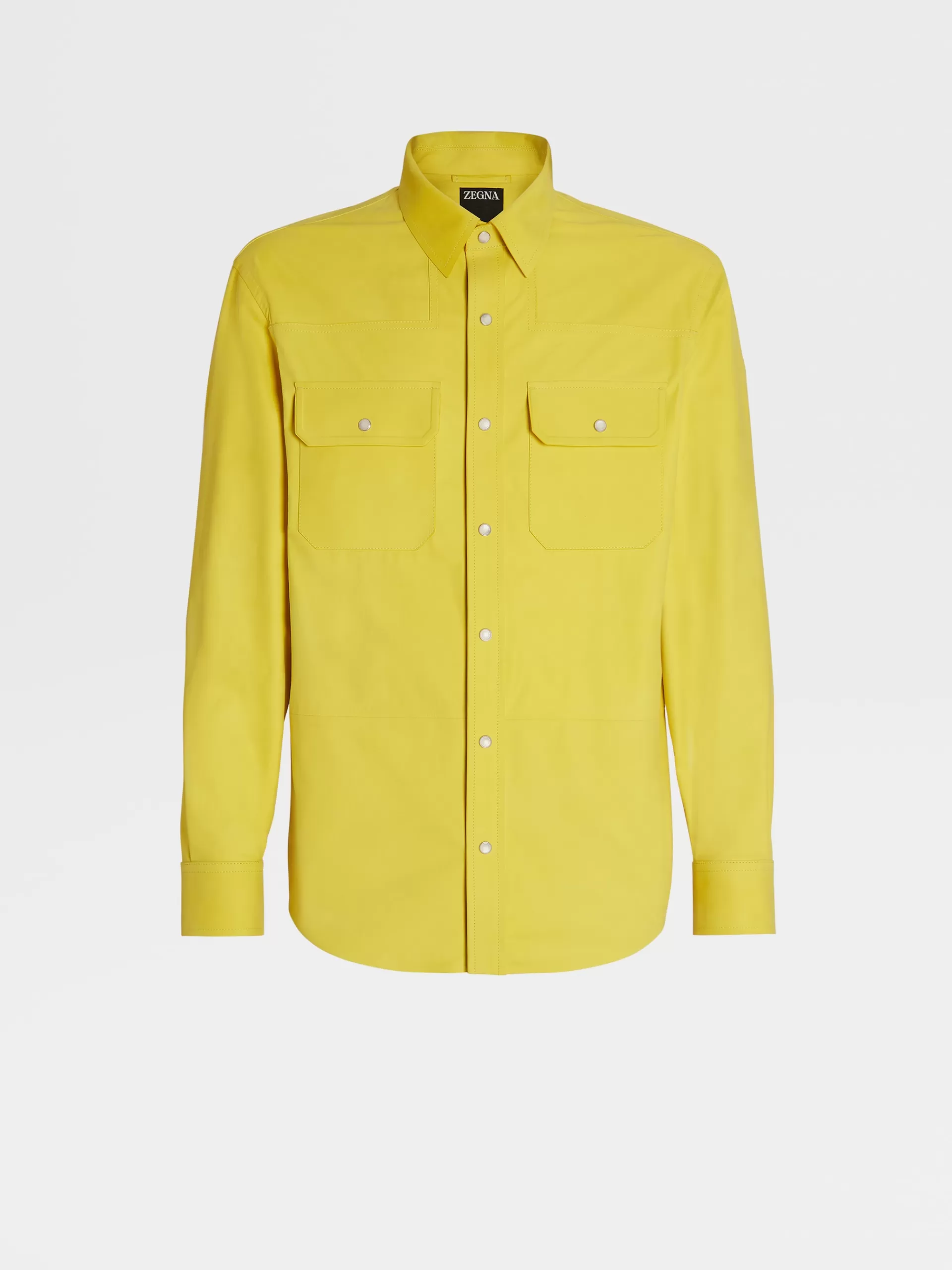 ZEGNA Sobrecamisas E Casacos Chore^Camisa Em Nubuck De Pele De Vitelo Amarela Amarelo