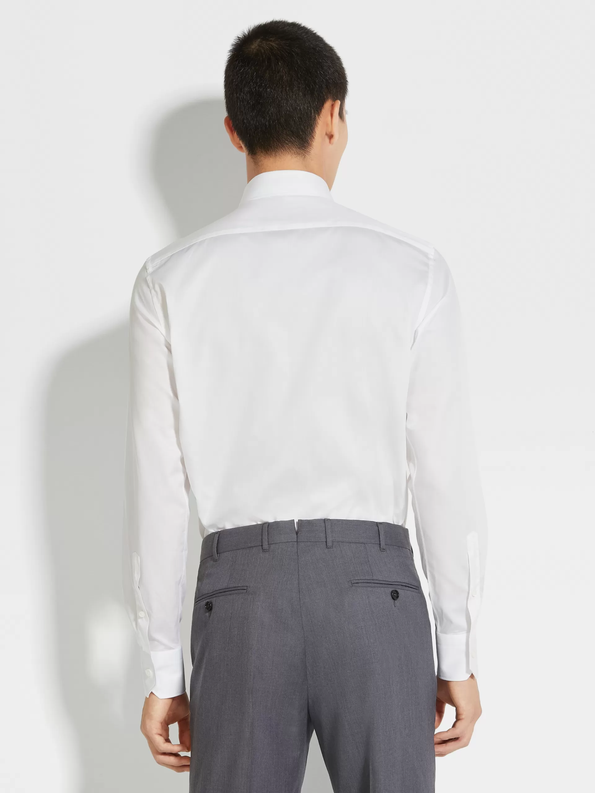 ZEGNA Camisas Para Homem^Camisa Tailoring De Manga Comprida De Algodao 100Fili Branca Branco