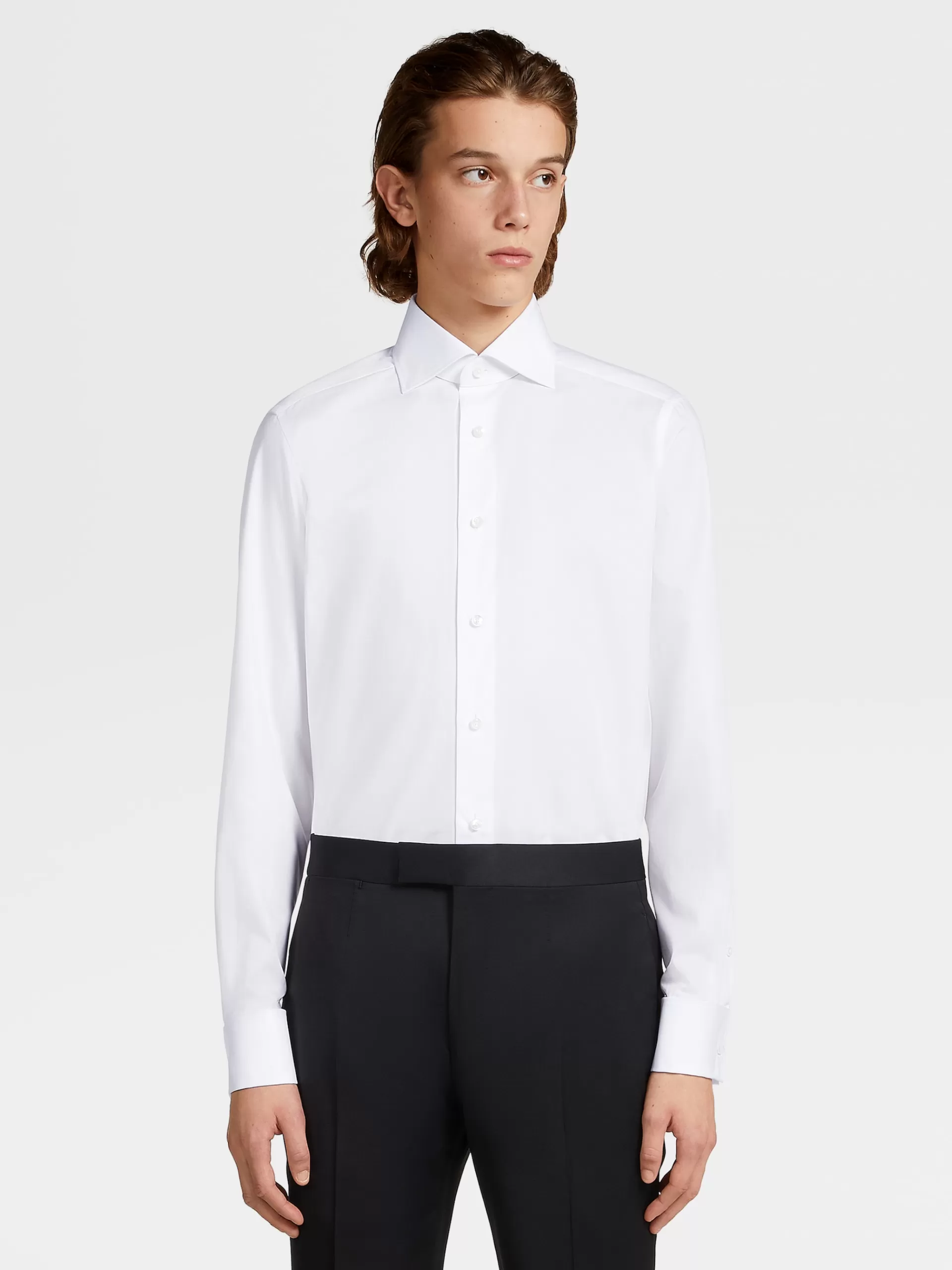 ZEGNA Camisas Para Homem^Camisa Tailoring De Manga Comprida De Algodao Trofeo™ Branca Branco