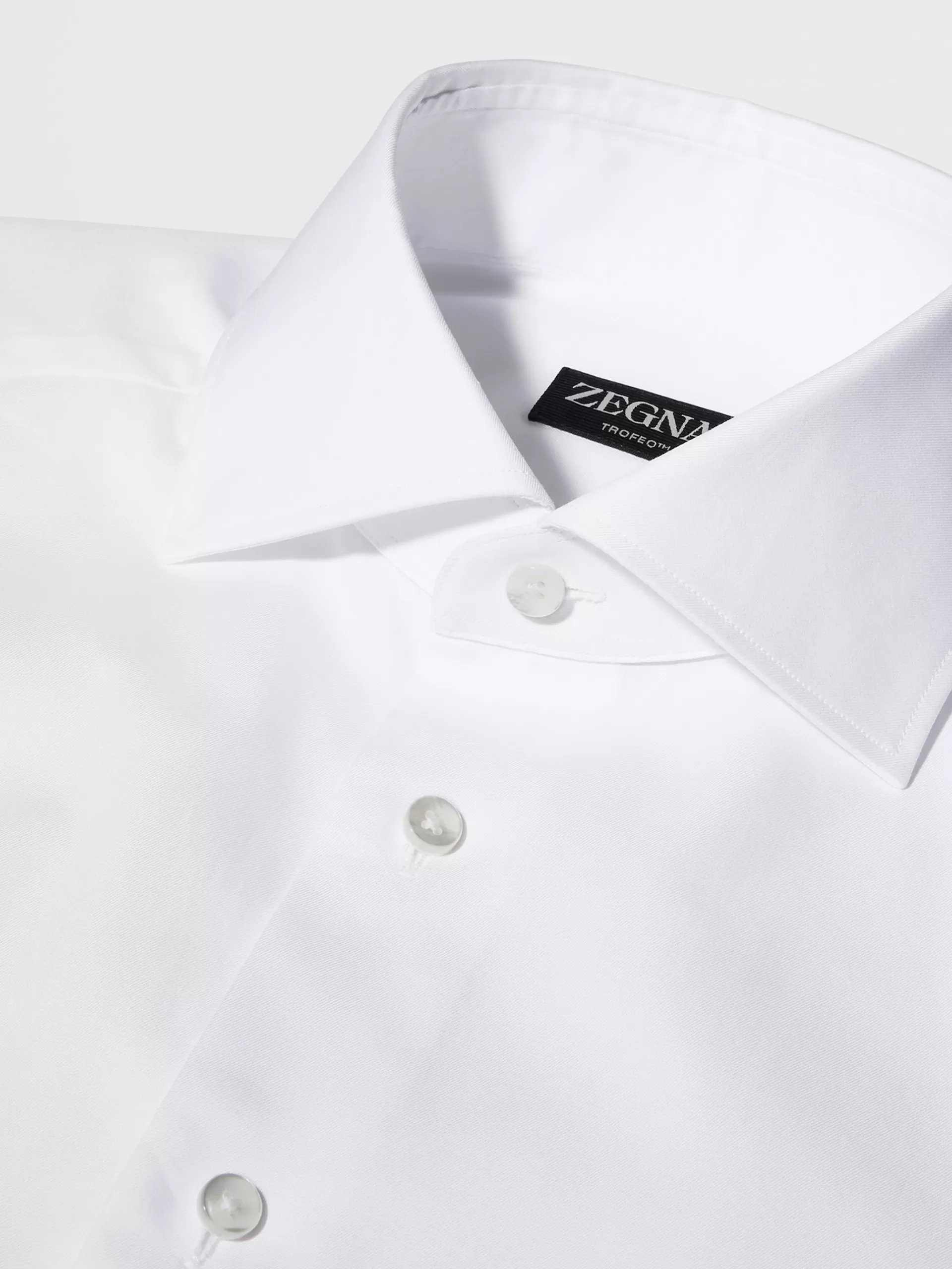ZEGNA Camisas Para Homem^Camisa Tailoring De Manga Comprida De Algodao Trofeo™ Branca Branco
