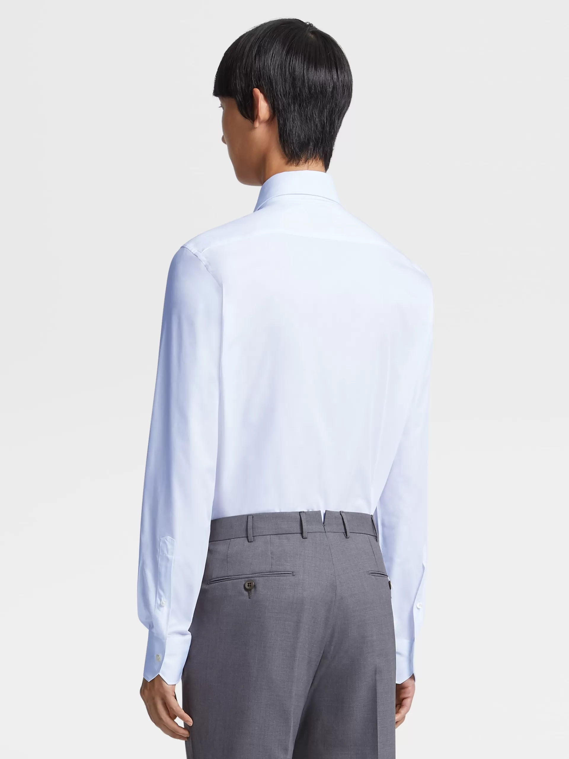 ZEGNA Camisas Para Homem^Camisa Tailoring De Manga Comprida De Algodao Trofeo™ Branca Branco