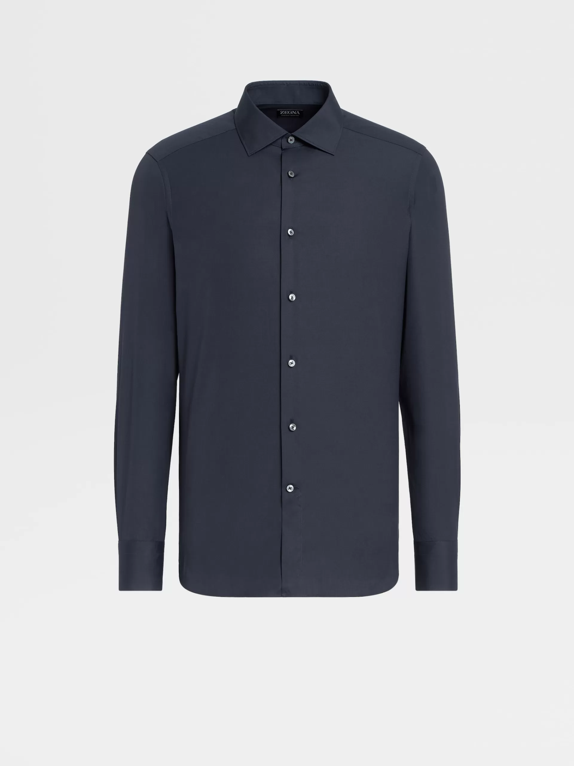 ZEGNA Camisas Para Homem^Camisa Tailoring De Manga Comprida De Algodao Trofeo™ Comfort Azul-Marinho