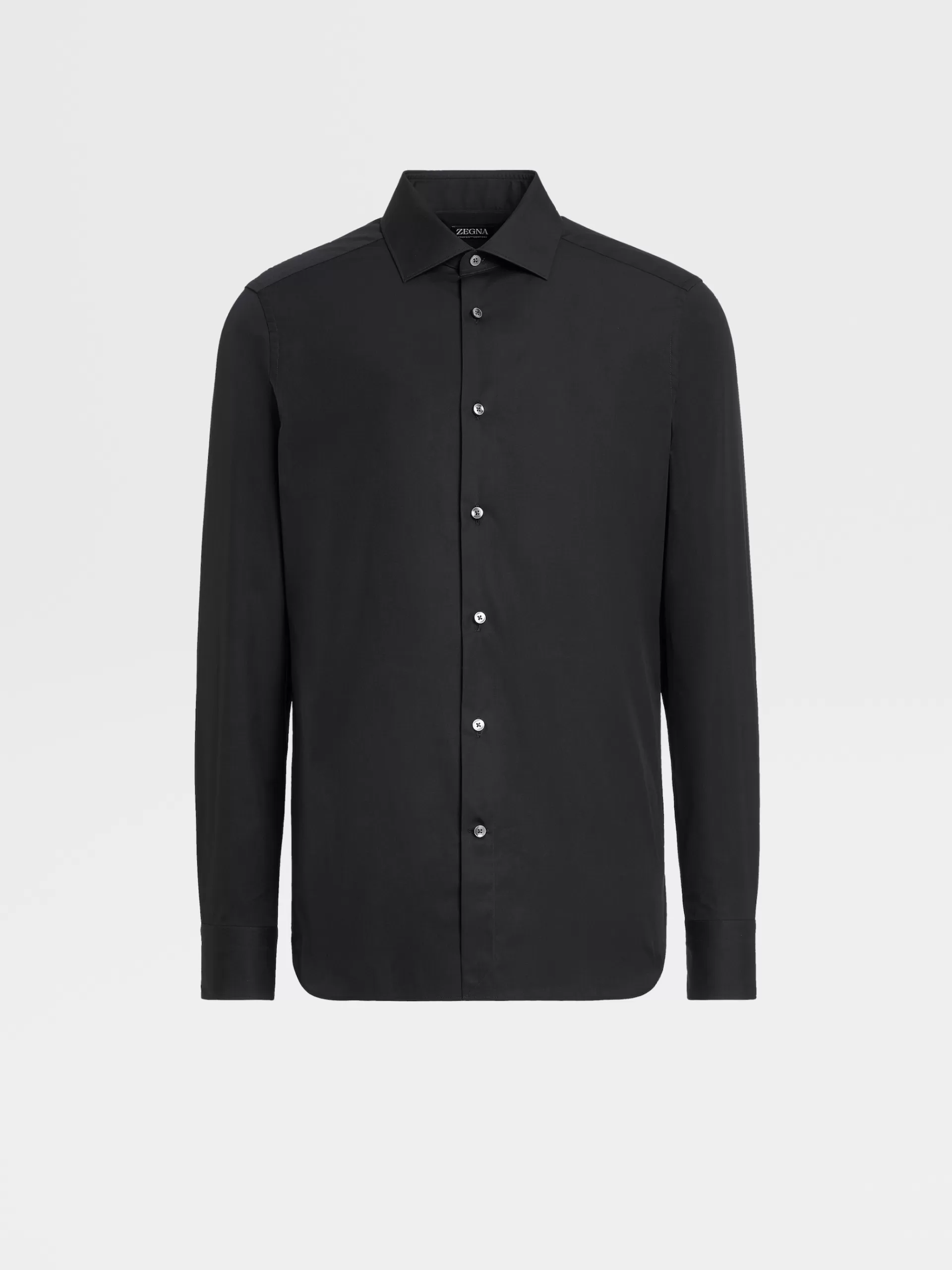 ZEGNA Camisas Para Homem^Camisa Tailoring De Manga Comprida De Algodao Trofeo™ Comfort Preto