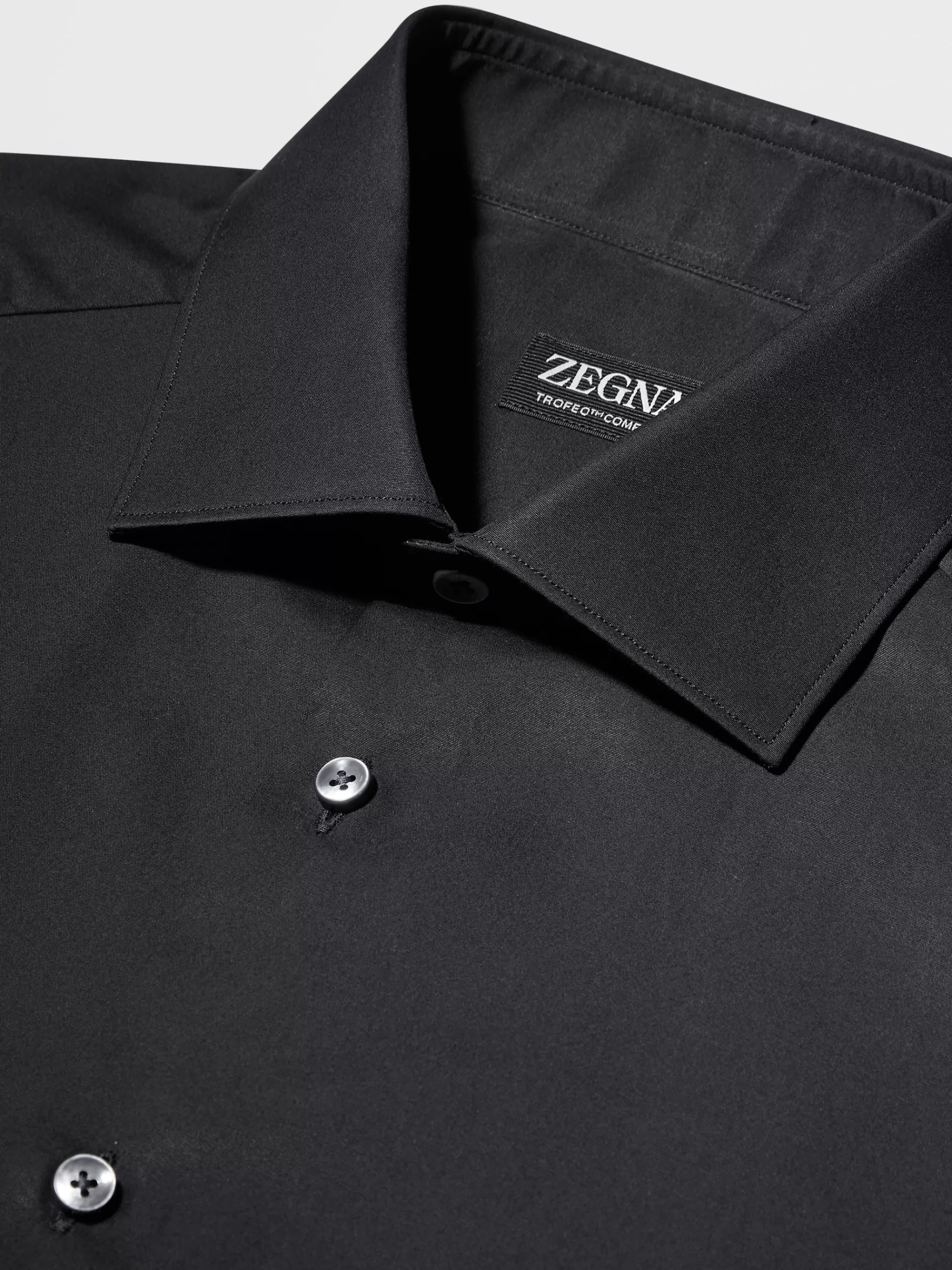 ZEGNA Camisas Para Homem^Camisa Tailoring De Manga Comprida De Algodao Trofeo™ Comfort Preto