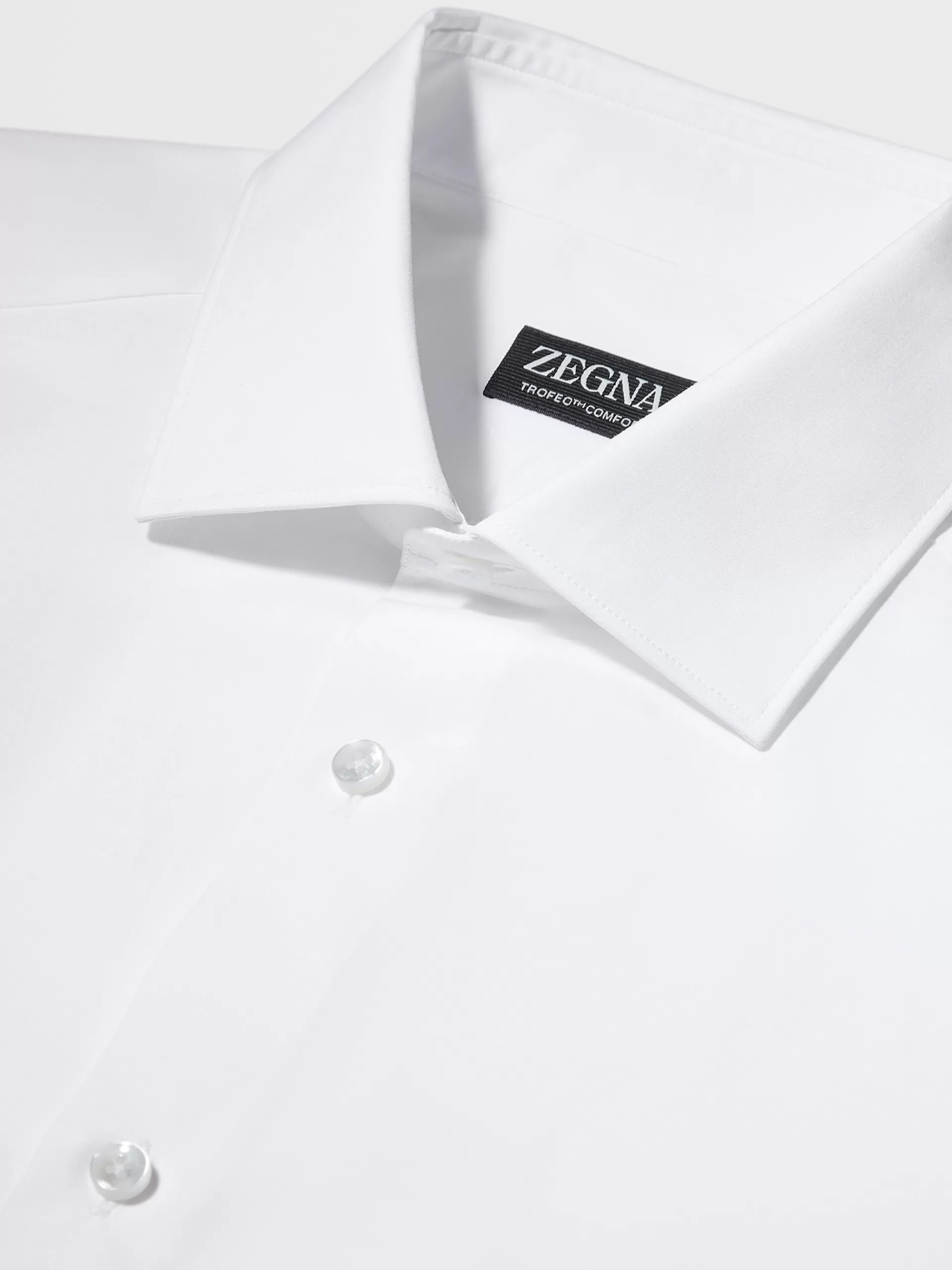 ZEGNA Camisas Para Homem^Camisa Tailoring De Manga Comprida De Algodao Trofeo™ Comfort Branco