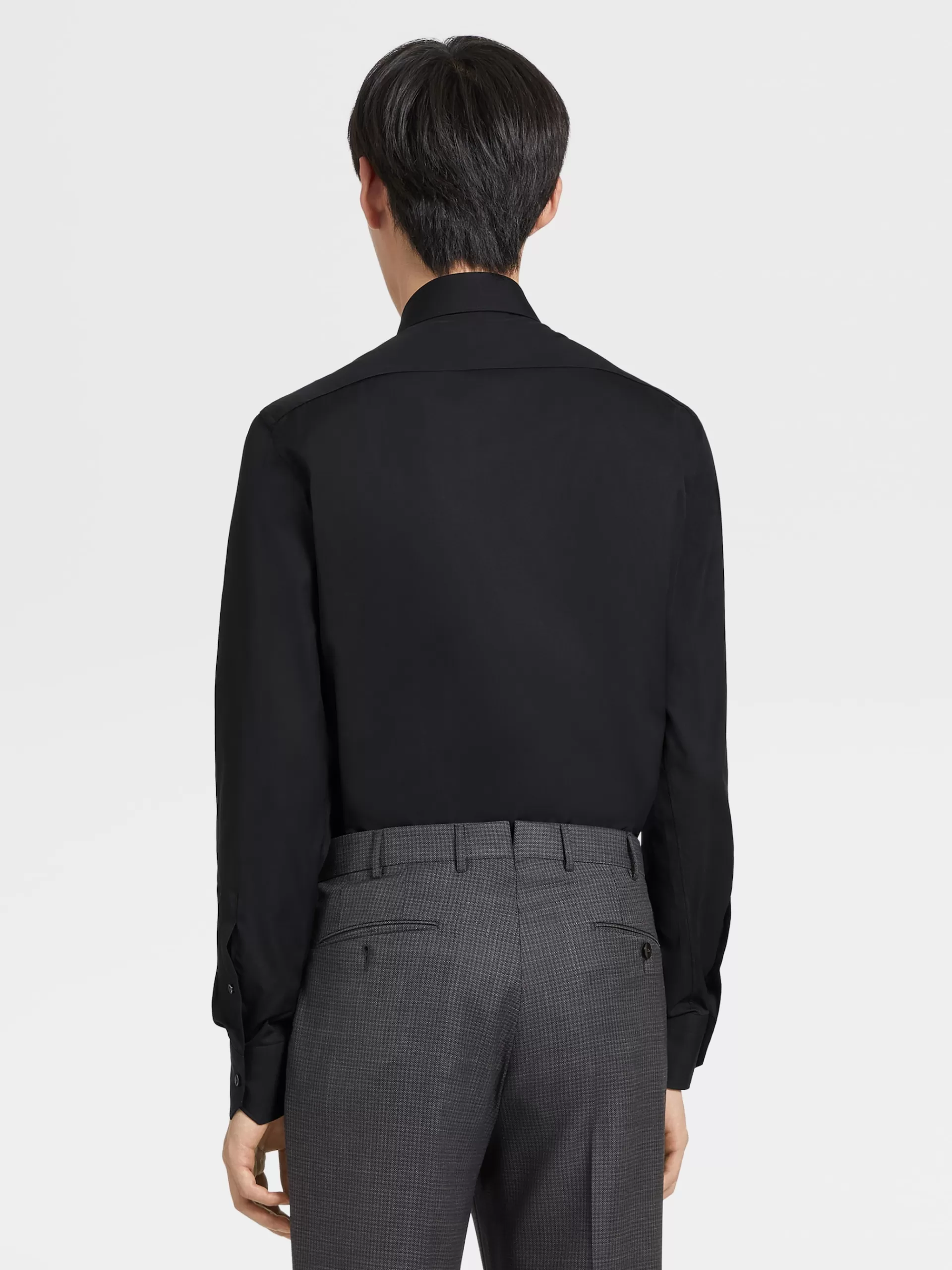 ZEGNA Camisas Para Homem^Camisa Tailoring De Manga Comprida De Algodao Trofeo™ Comfort Preto