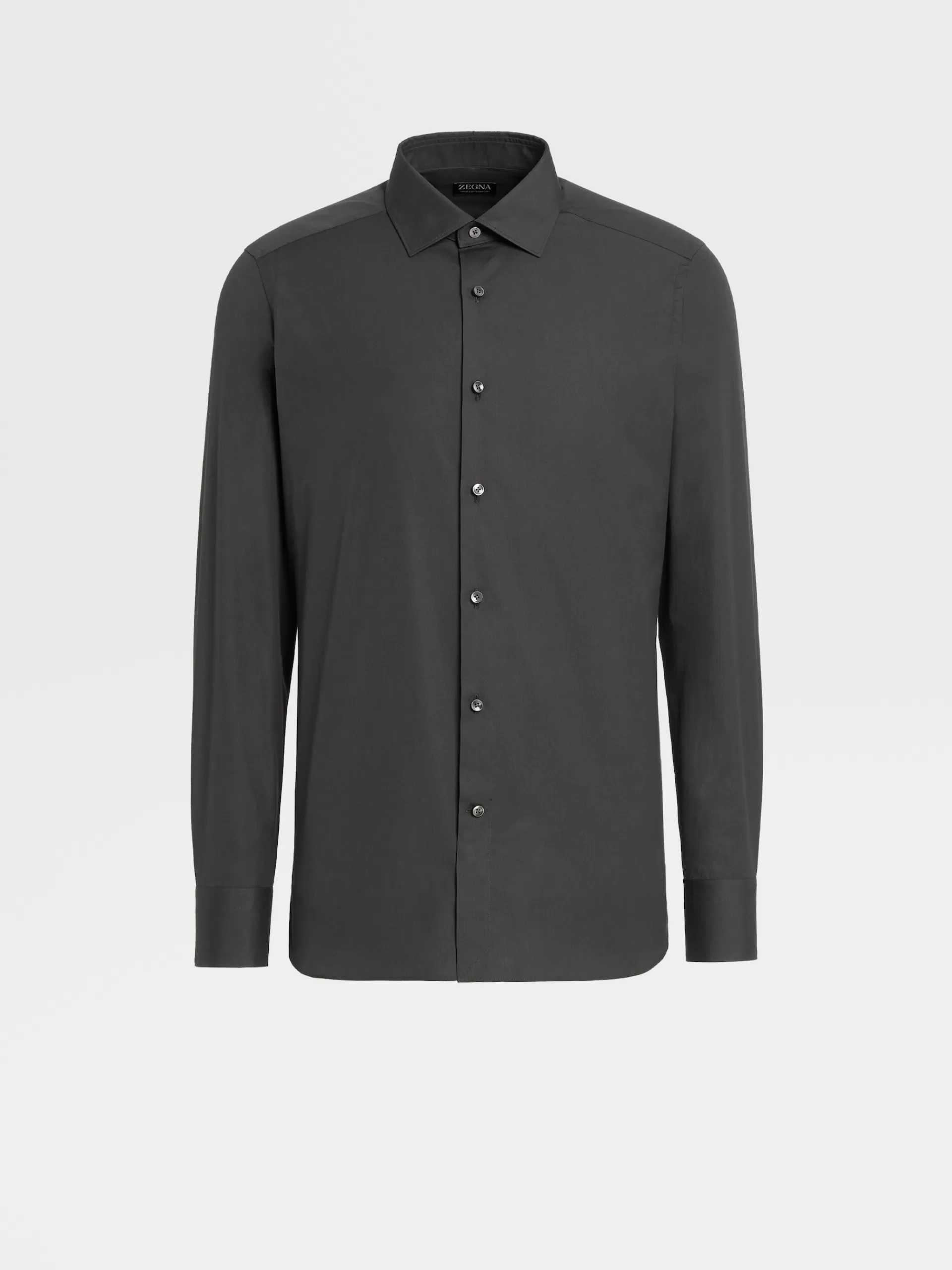 ZEGNA Camisas Para Homem^Camisa Tailoring De Manga Comprida De Algodao Trofeo™ Comfort Cinza-Escuro Cinzento-Escuro
