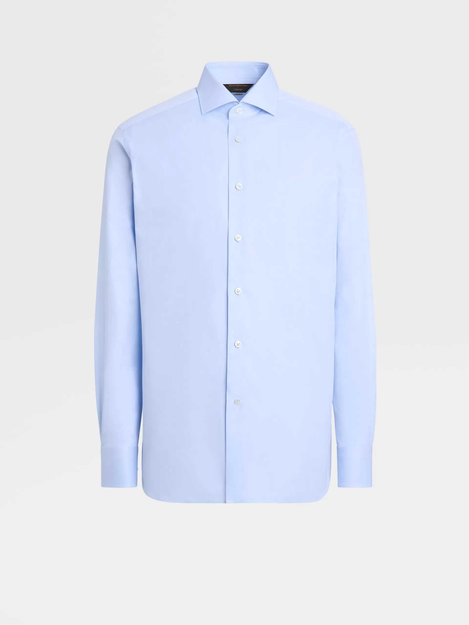 ZEGNA Camisas Para Homem^Camisa Tailoring De Manga Comprida Sea Island Cotton Azul-Claro