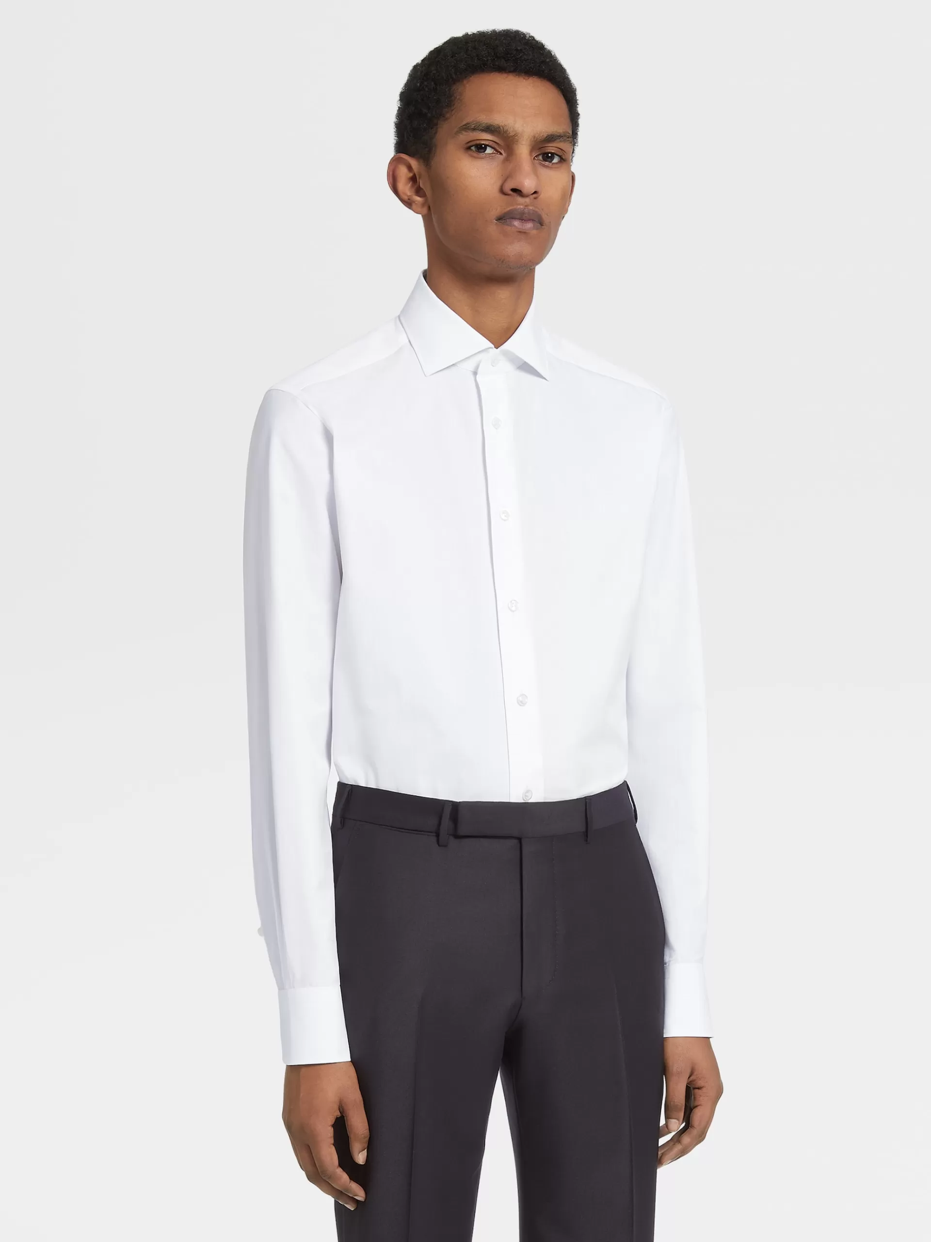 ZEGNA Camisas Para Homem^Camisa Tailoring De Manga Comprida Sea Island Cotton Branca Branco