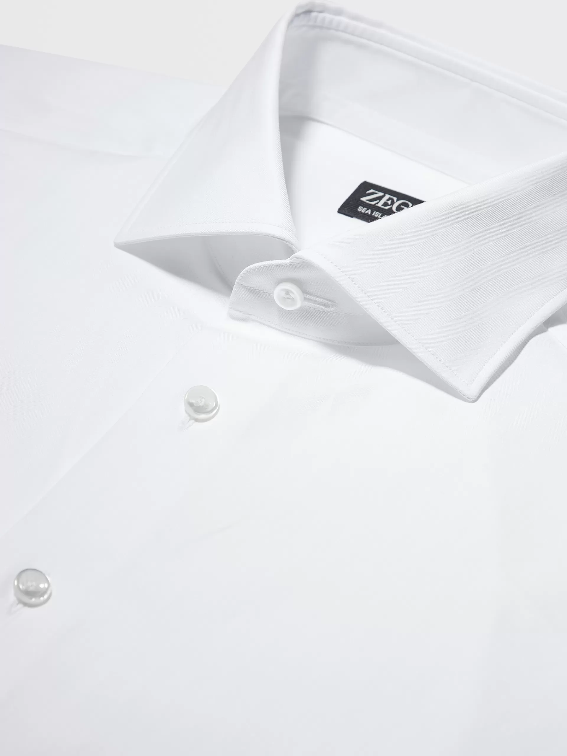 ZEGNA Camisas Para Homem^Camisa Tailoring De Manga Comprida Sea Island Cotton Branca Branco