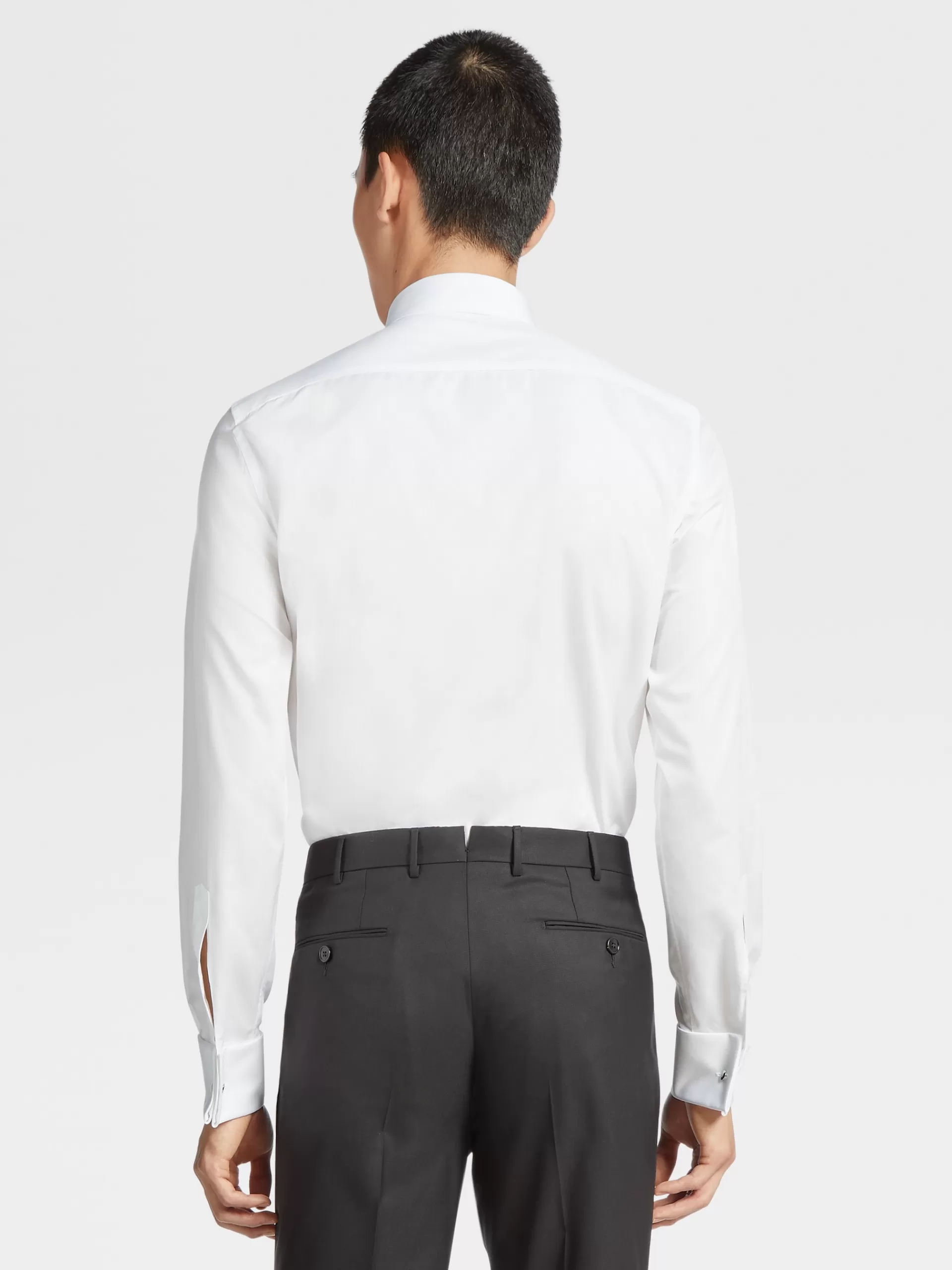 ZEGNA Camisas Para Homem^Camisa Tailoring Evening De Manga Comprida De Puro Algodao Branco