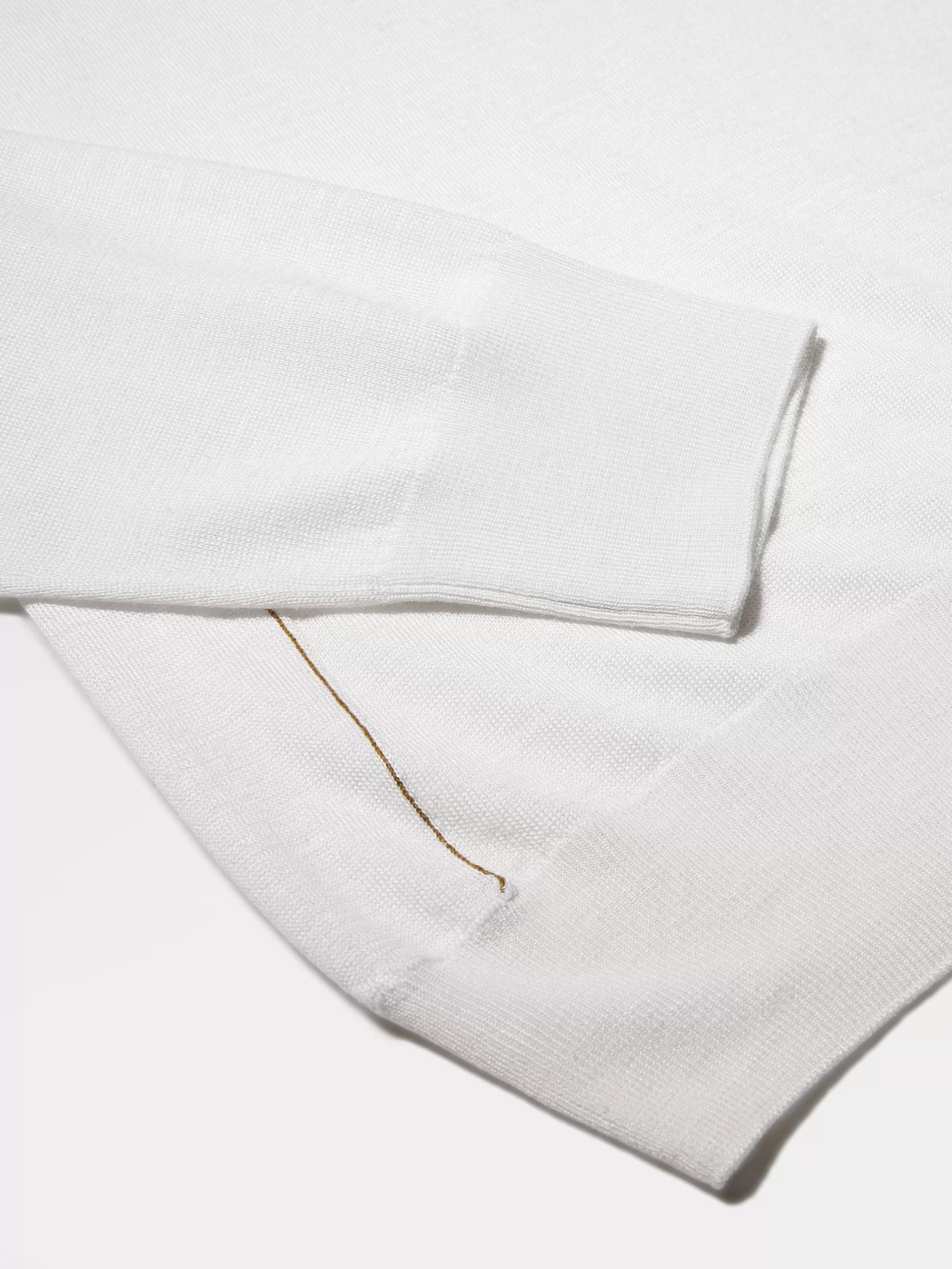 ZEGNA Malhas^Camisola Branca De Malha Com Gola Redonda Em Seda, Caxemira E Linho Branco