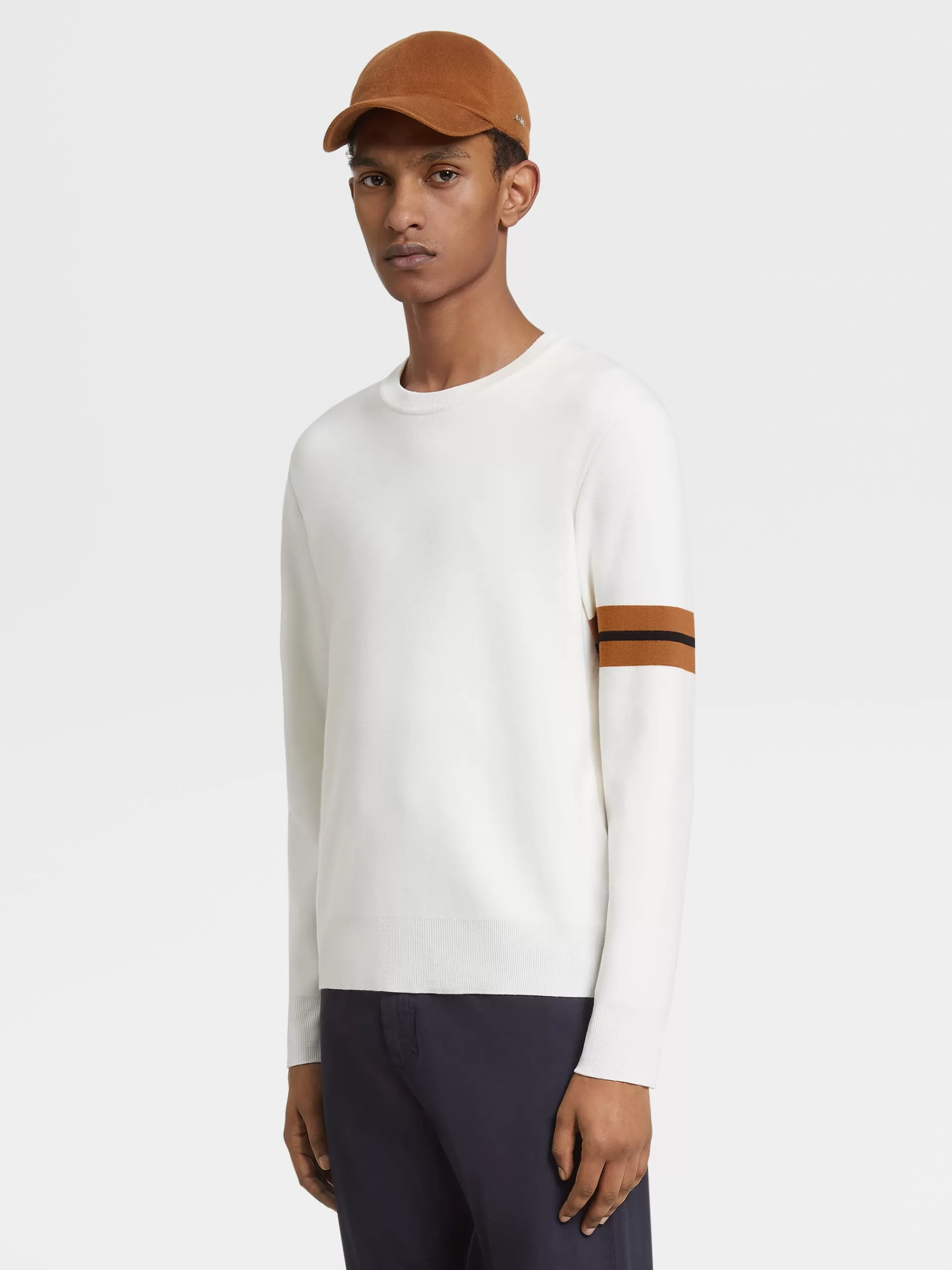 ZEGNA Malhas^Camisola De Gola Redonda Em La High Performance™ Branca Branco