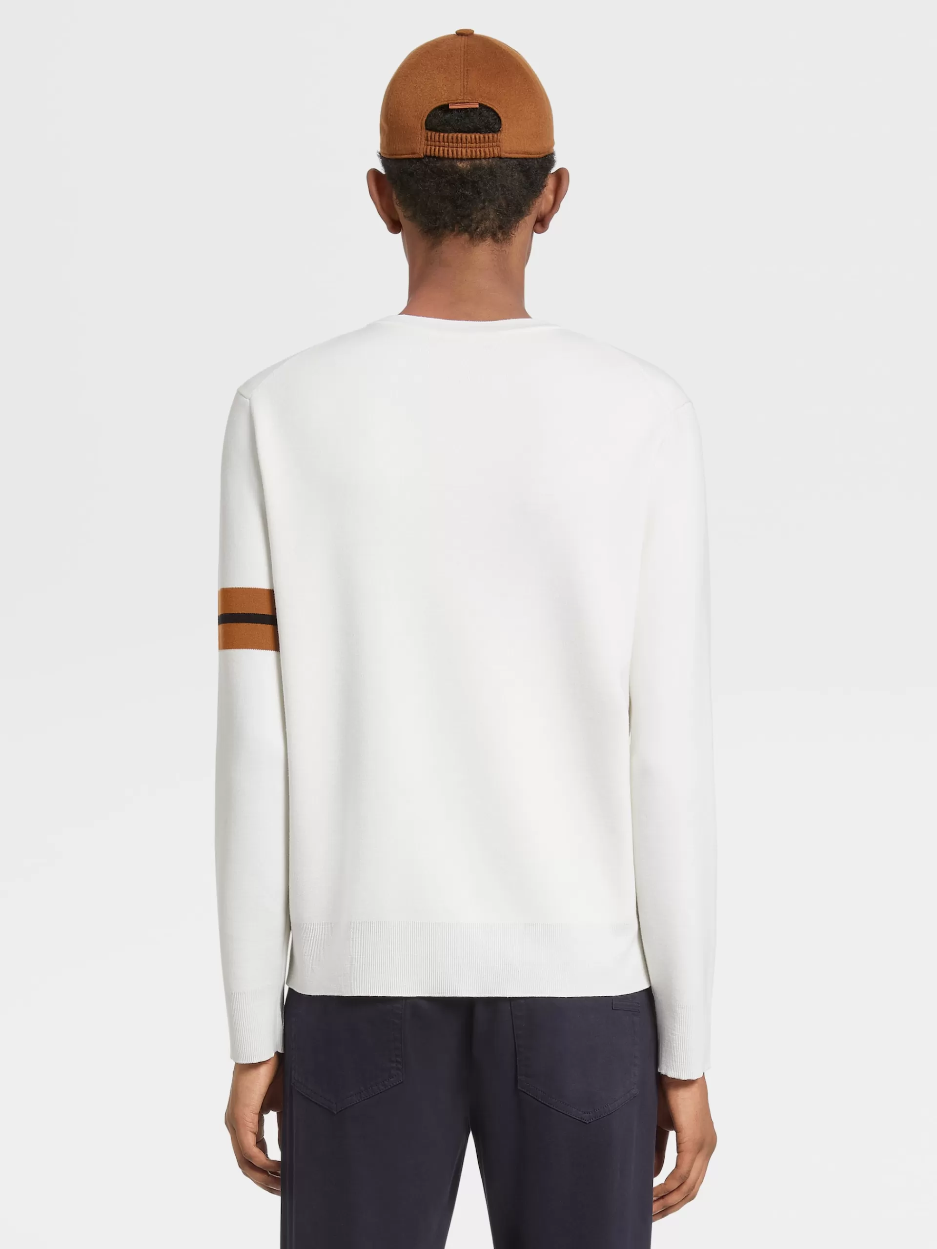 ZEGNA Malhas^Camisola De Gola Redonda Em La High Performance™ Branca Branco