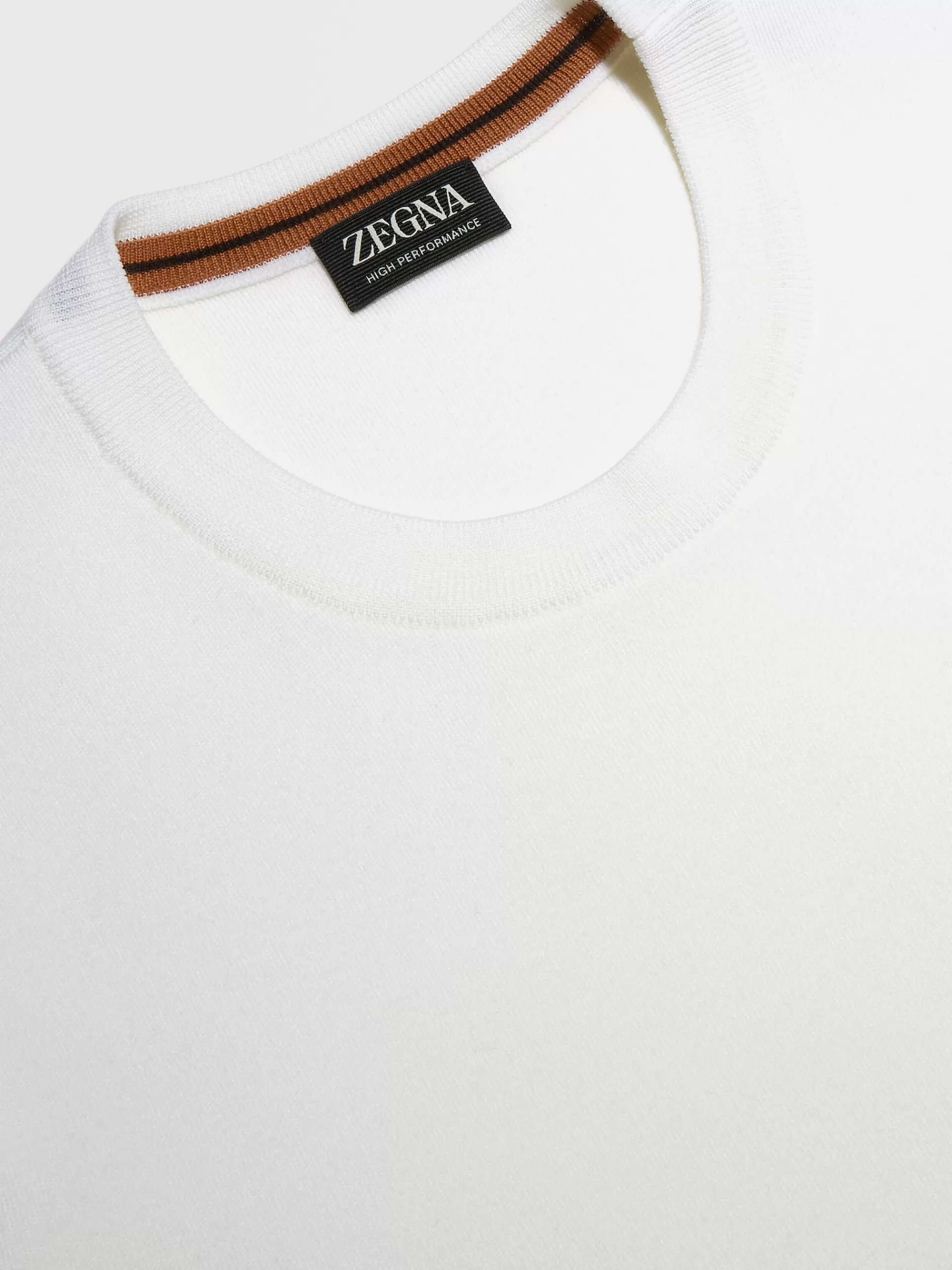 ZEGNA Malhas^Camisola De Gola Redonda Em La High Performance™ Branca Branco