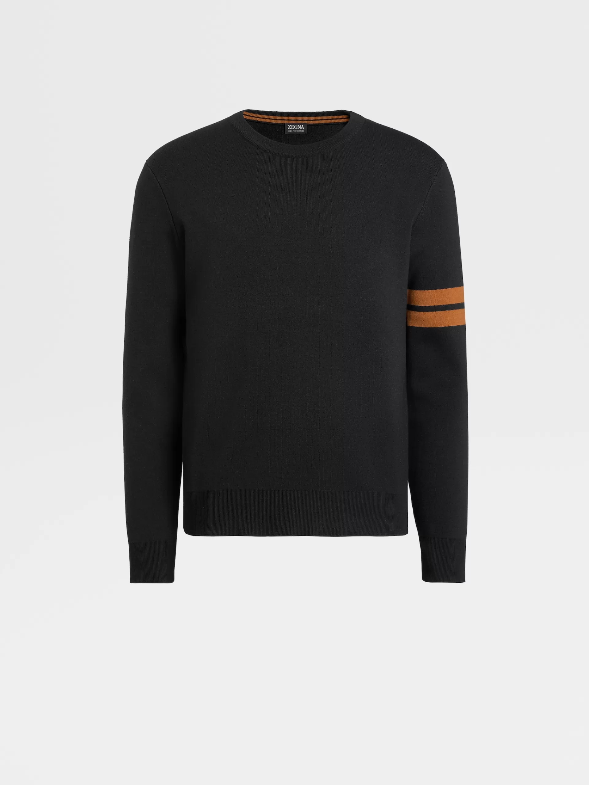 ZEGNA Malhas^Camisola De Gola Redonda Em La High Performance™ Preta Preto
