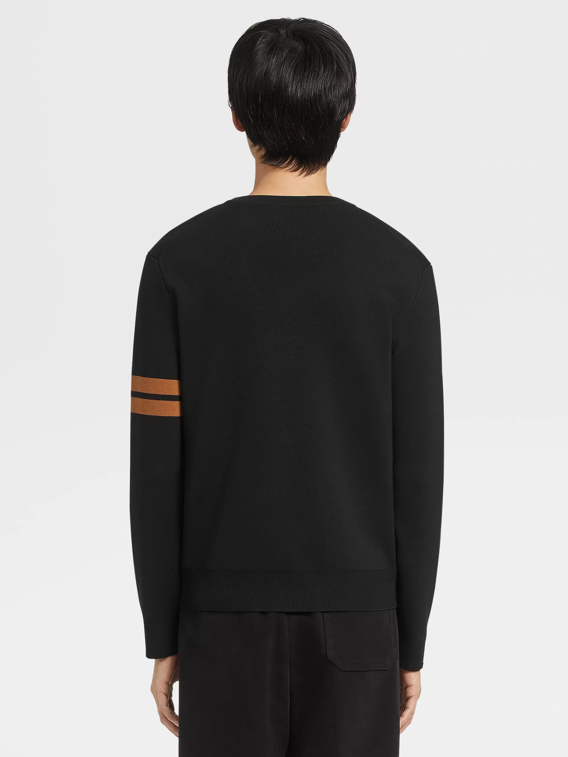ZEGNA Malhas^Camisola De Gola Redonda Em La High Performance™ Preta Preto