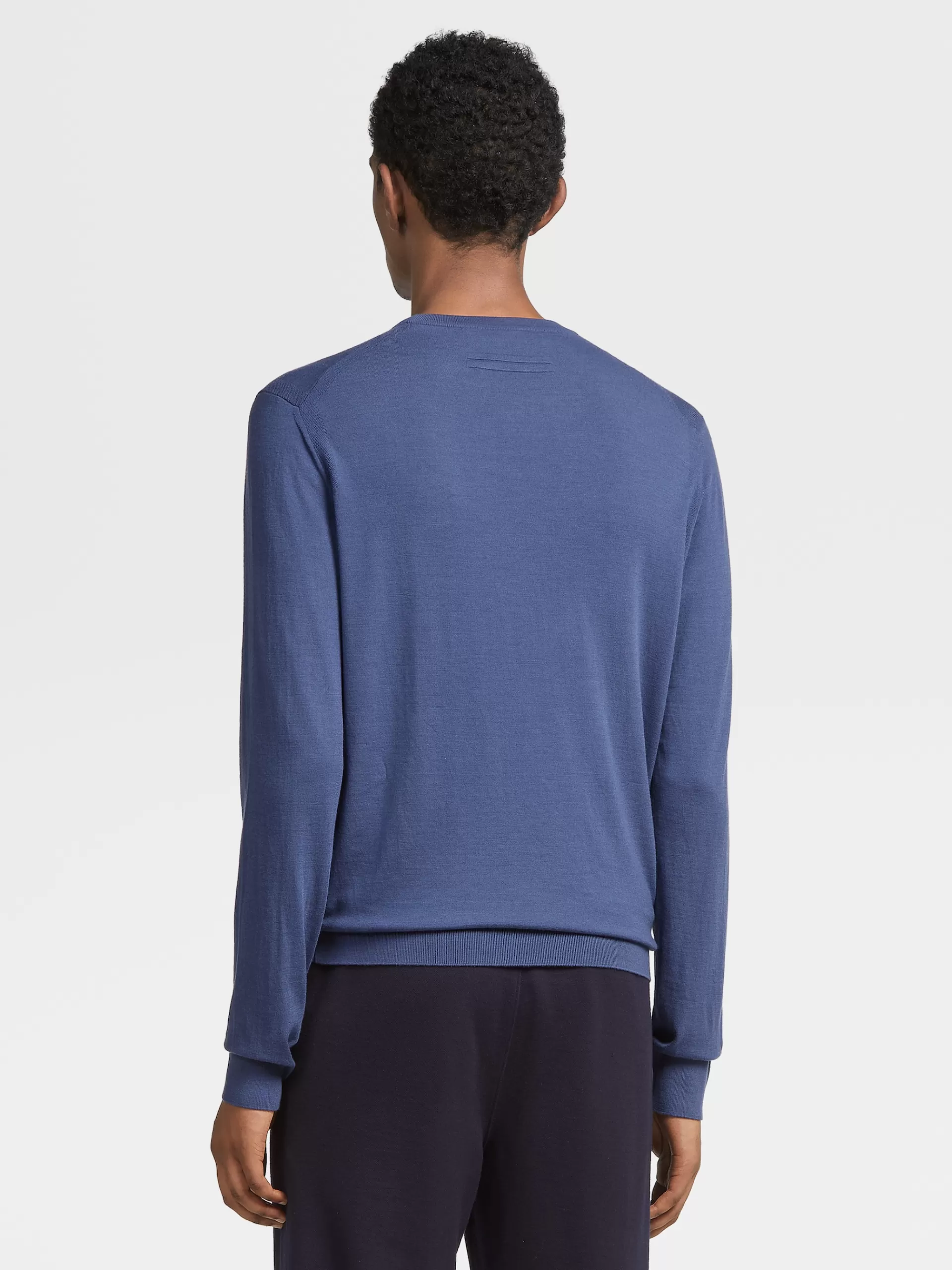 ZEGNA Malhas^Camisola De Gola Redonda Em Malha De La 12Milmil12 Azul-Clara Azul-Claro