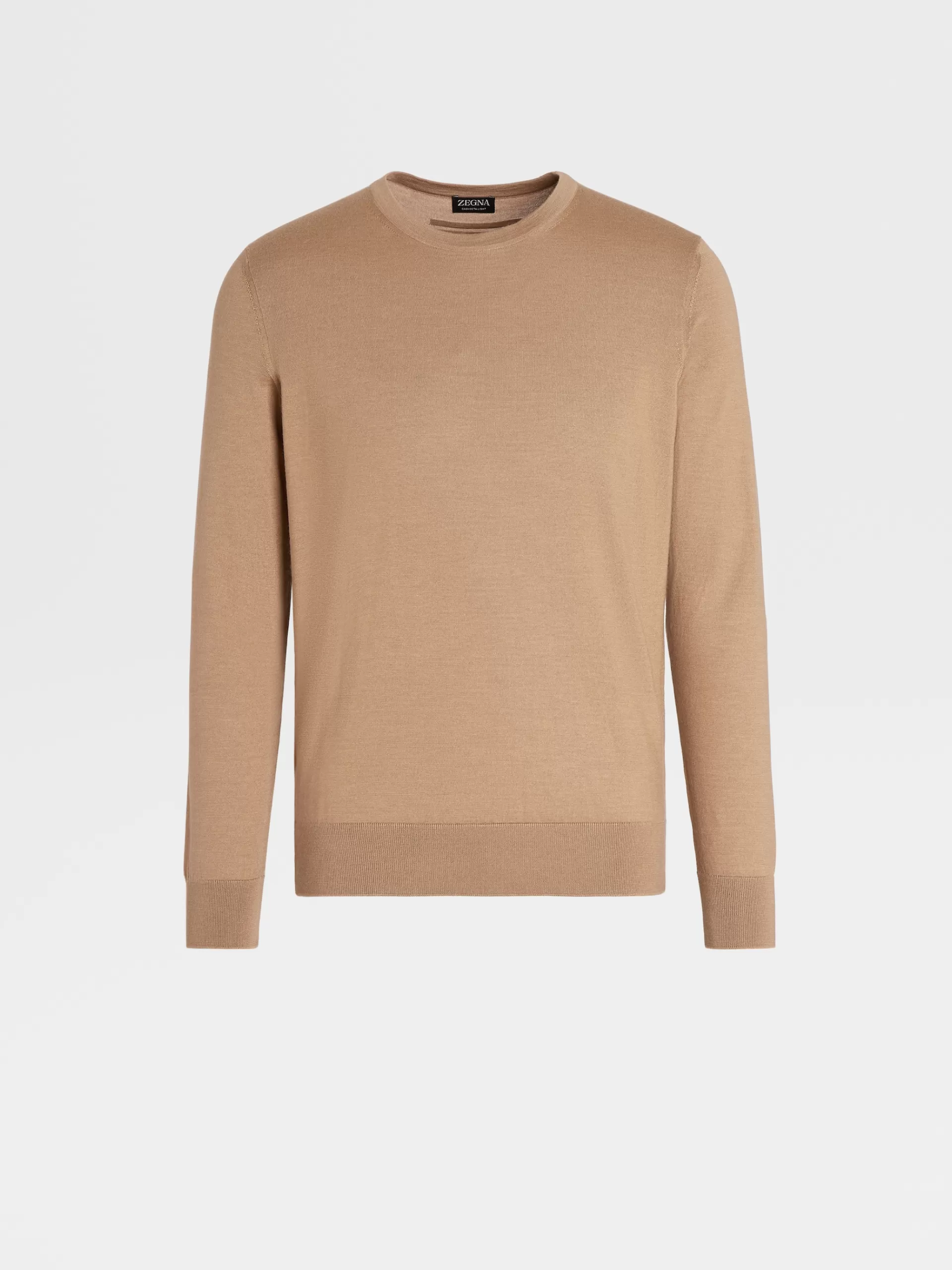 ZEGNA Malhas^Camisola De Malha De Gola Redonda Cashseta Bege