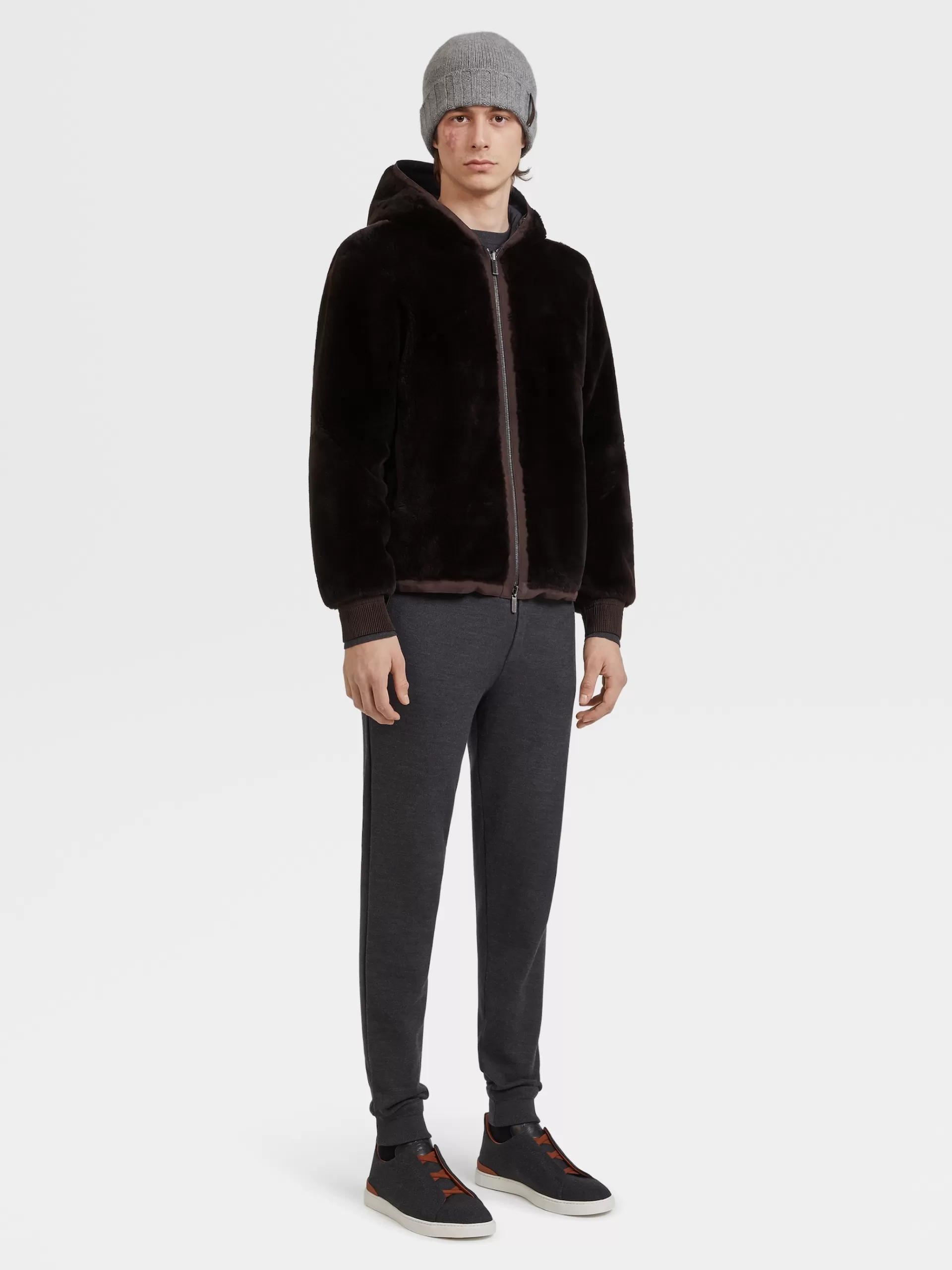 ZEGNA Malhas^Camisola De Malha De Gola Redonda Cinzenta-Escura Em La 12Milmil12 Cinzento-Escuro