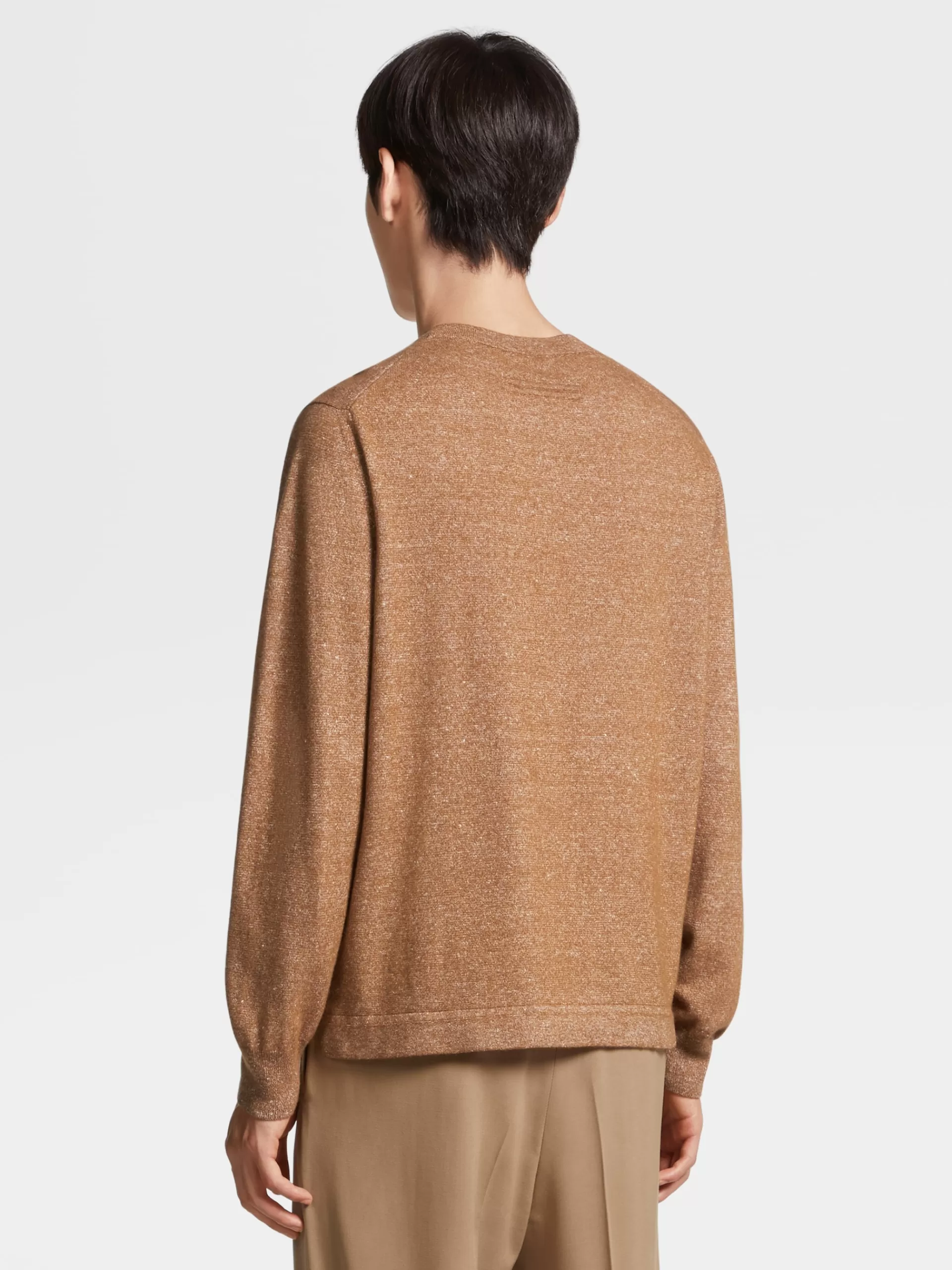 ZEGNA Malhas^Camisola De Malha De Gola Redonda Cor Oasi Cashmere Vicunha