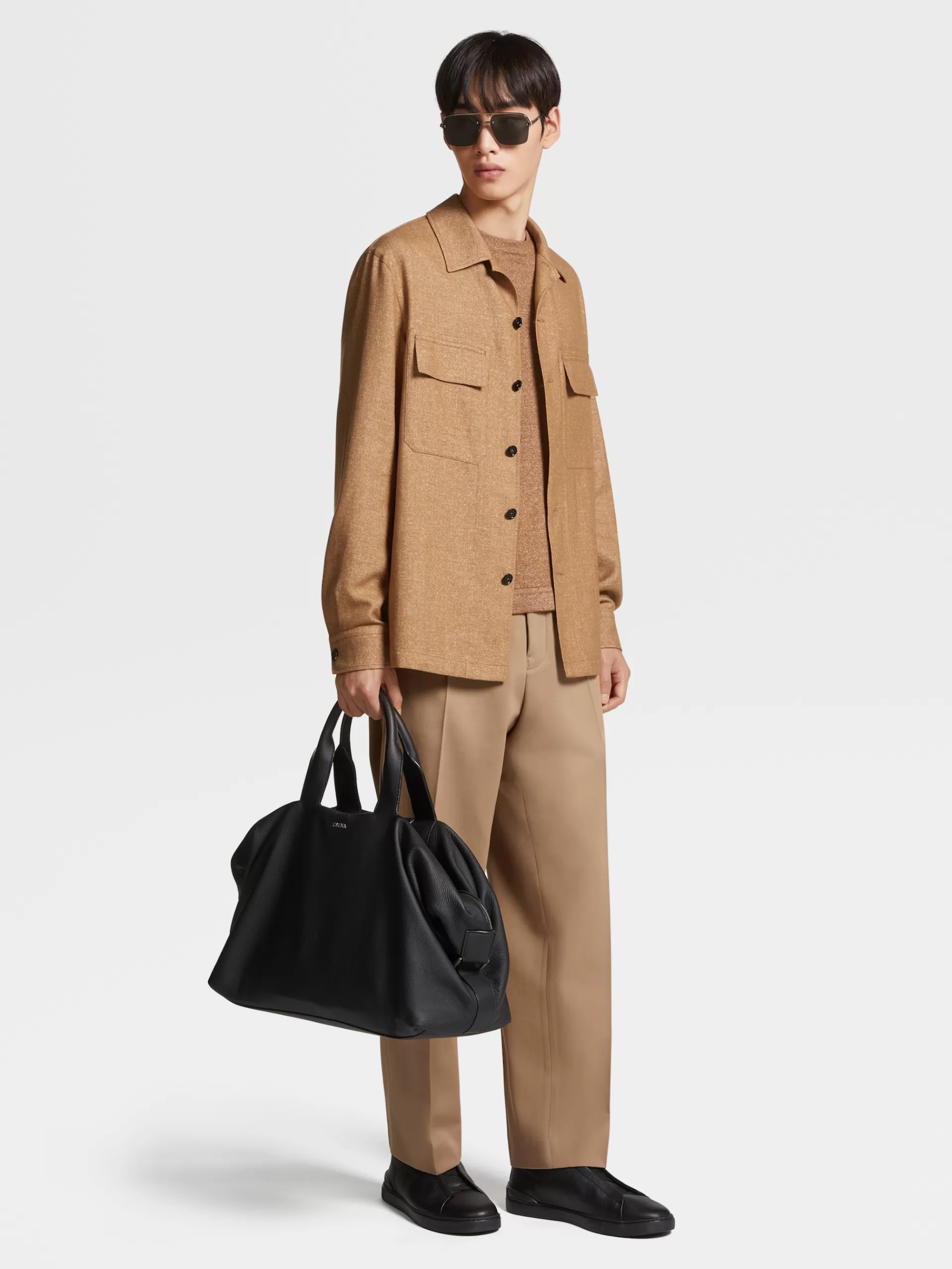 ZEGNA Malhas^Camisola De Malha De Gola Redonda Cor Oasi Cashmere Vicunha