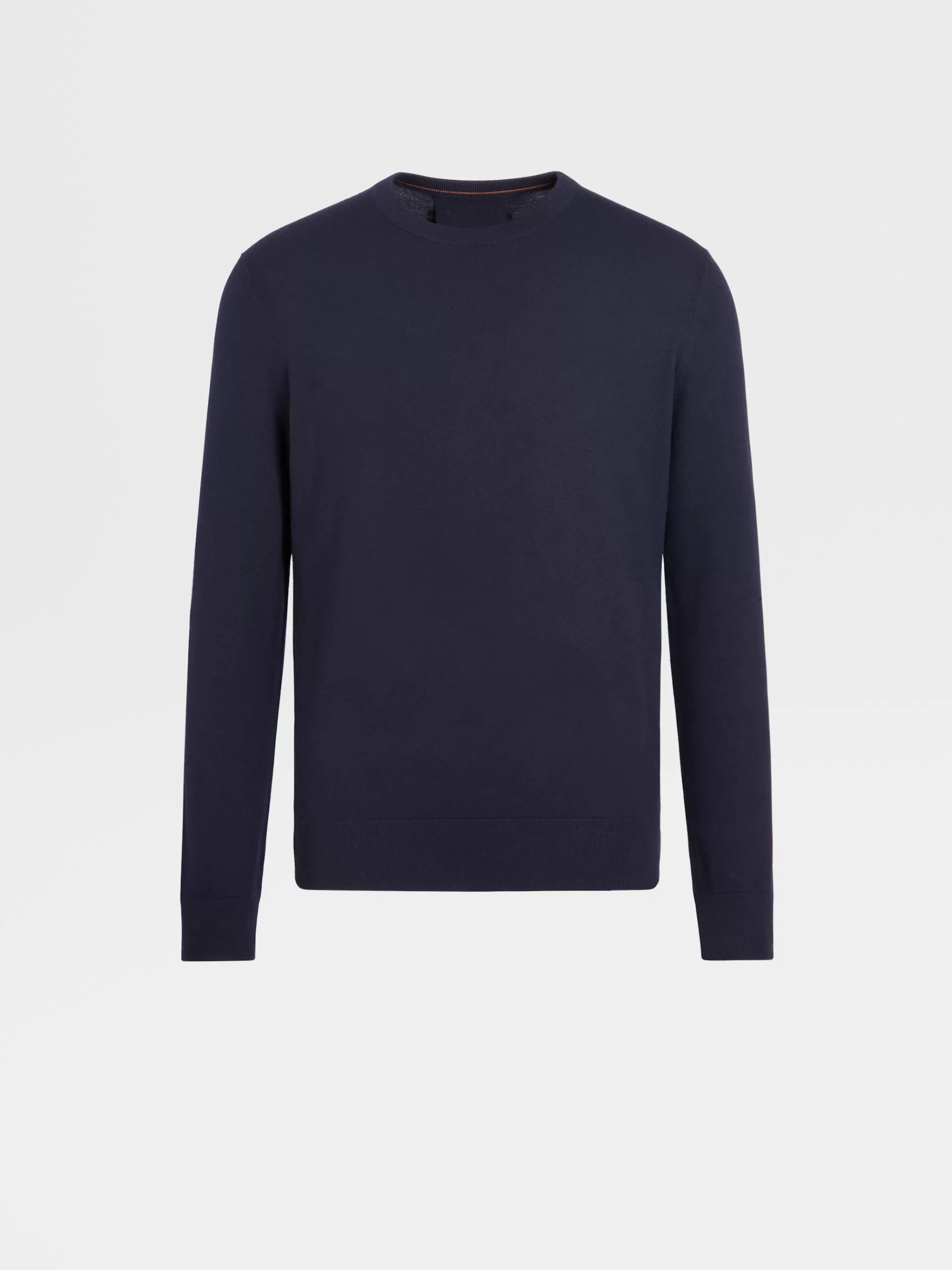 ZEGNA Malhas^Camisola De Malha De Gola Redonda Em La 12Milmil12 Azul-Marinho