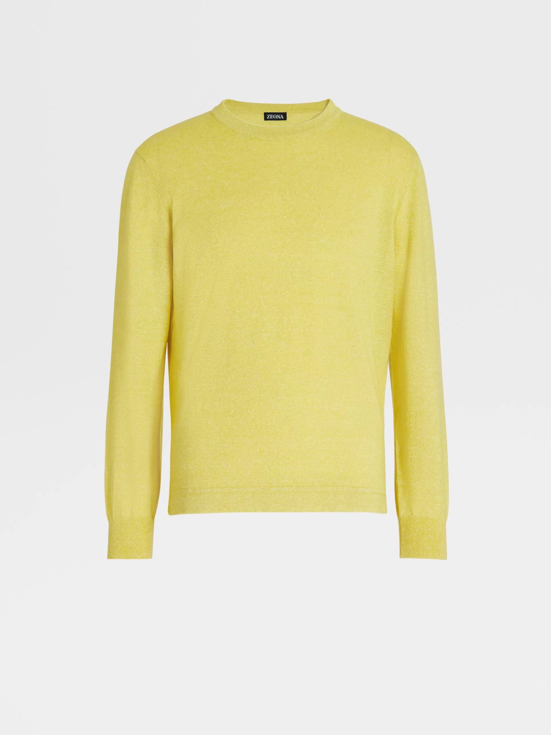 ZEGNA Malhas^Camisola De Malha De Gola Redonda No Tom Mesclado Oasi Cashmere Amarelo