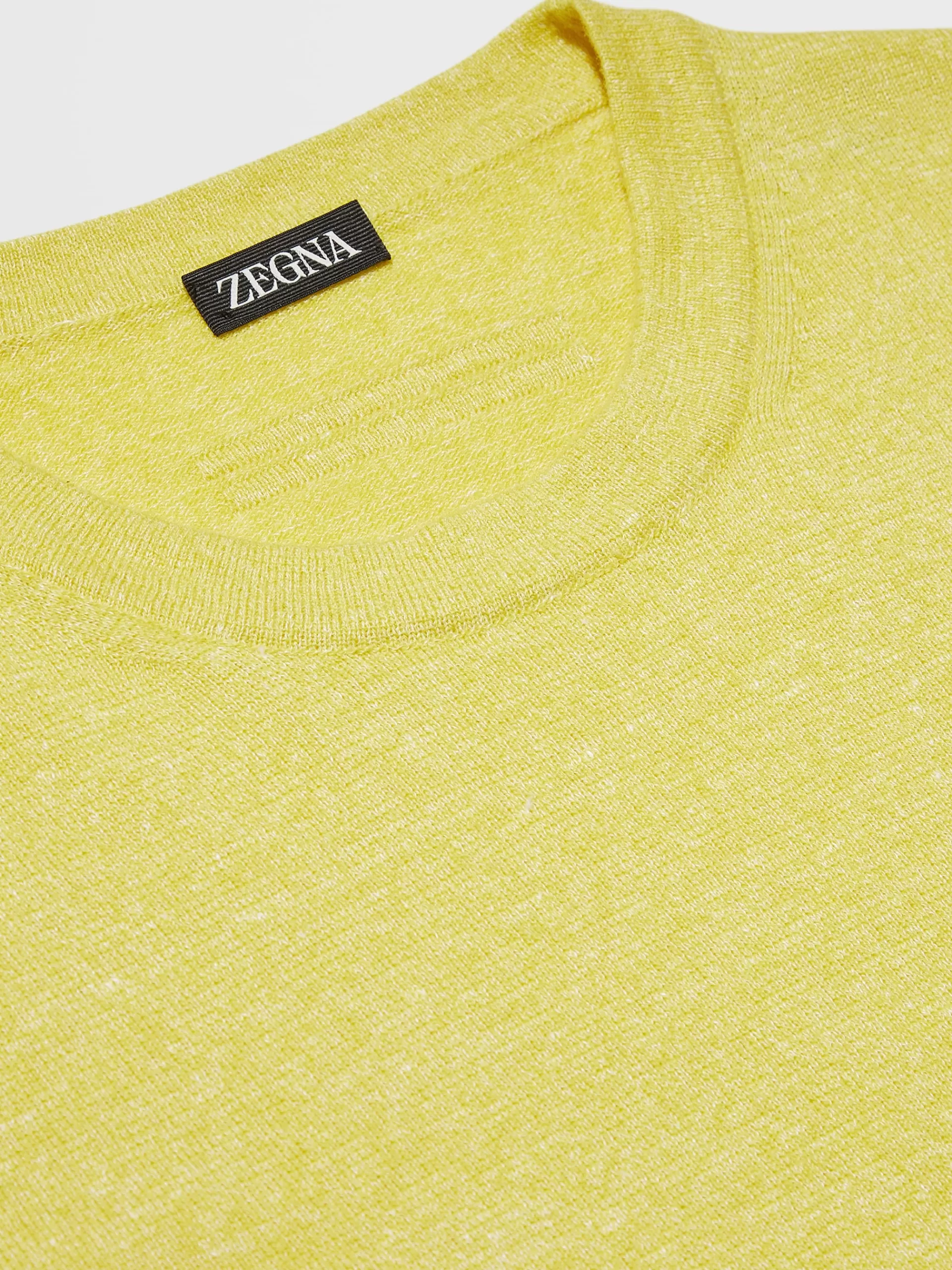 ZEGNA Malhas^Camisola De Malha De Gola Redonda No Tom Mesclado Oasi Cashmere Amarelo