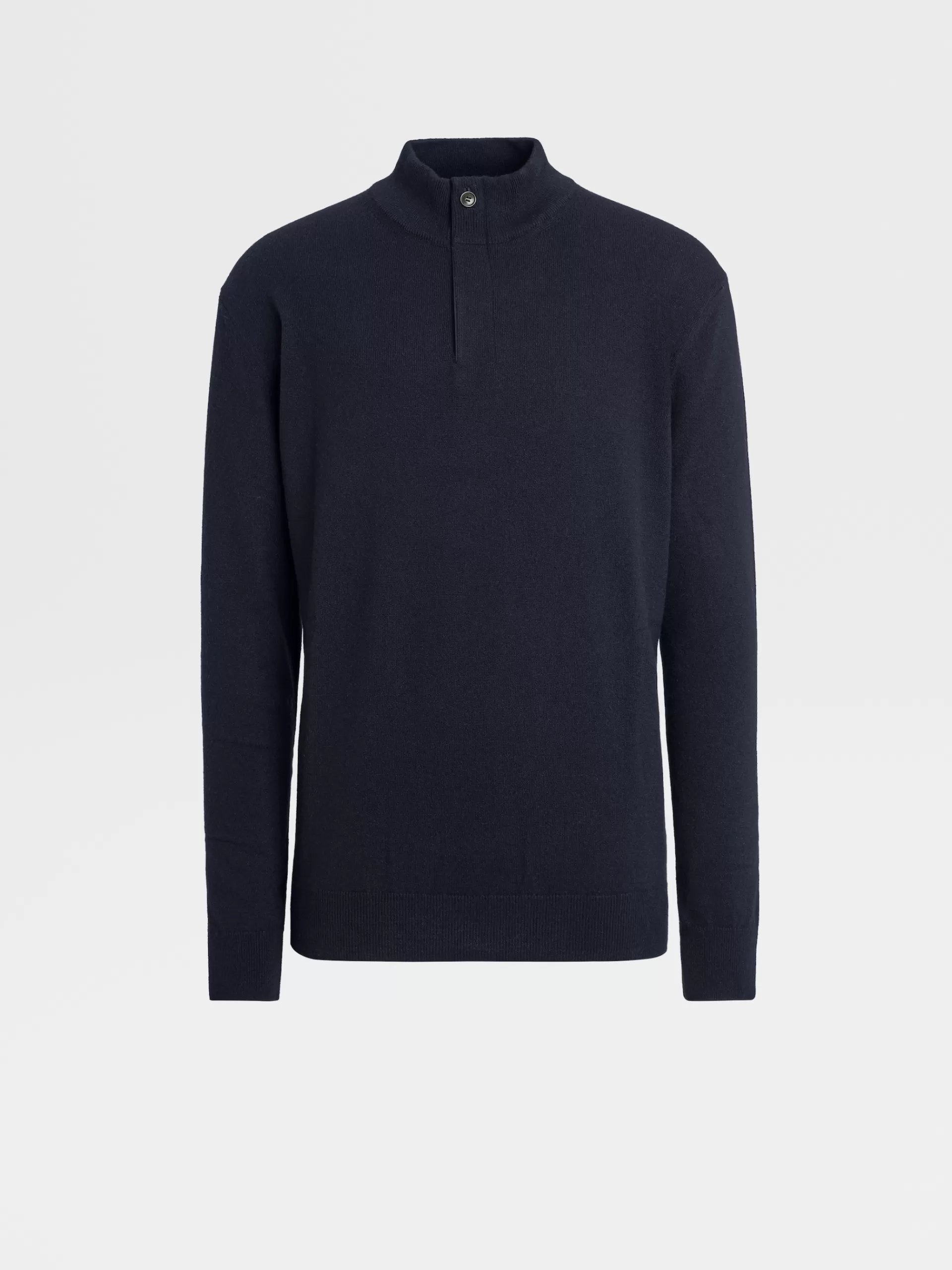 ZEGNA Malhas^Camisola De Meia Gola Oasi Cashmere Com Fecho De Correr Azul-Marinho