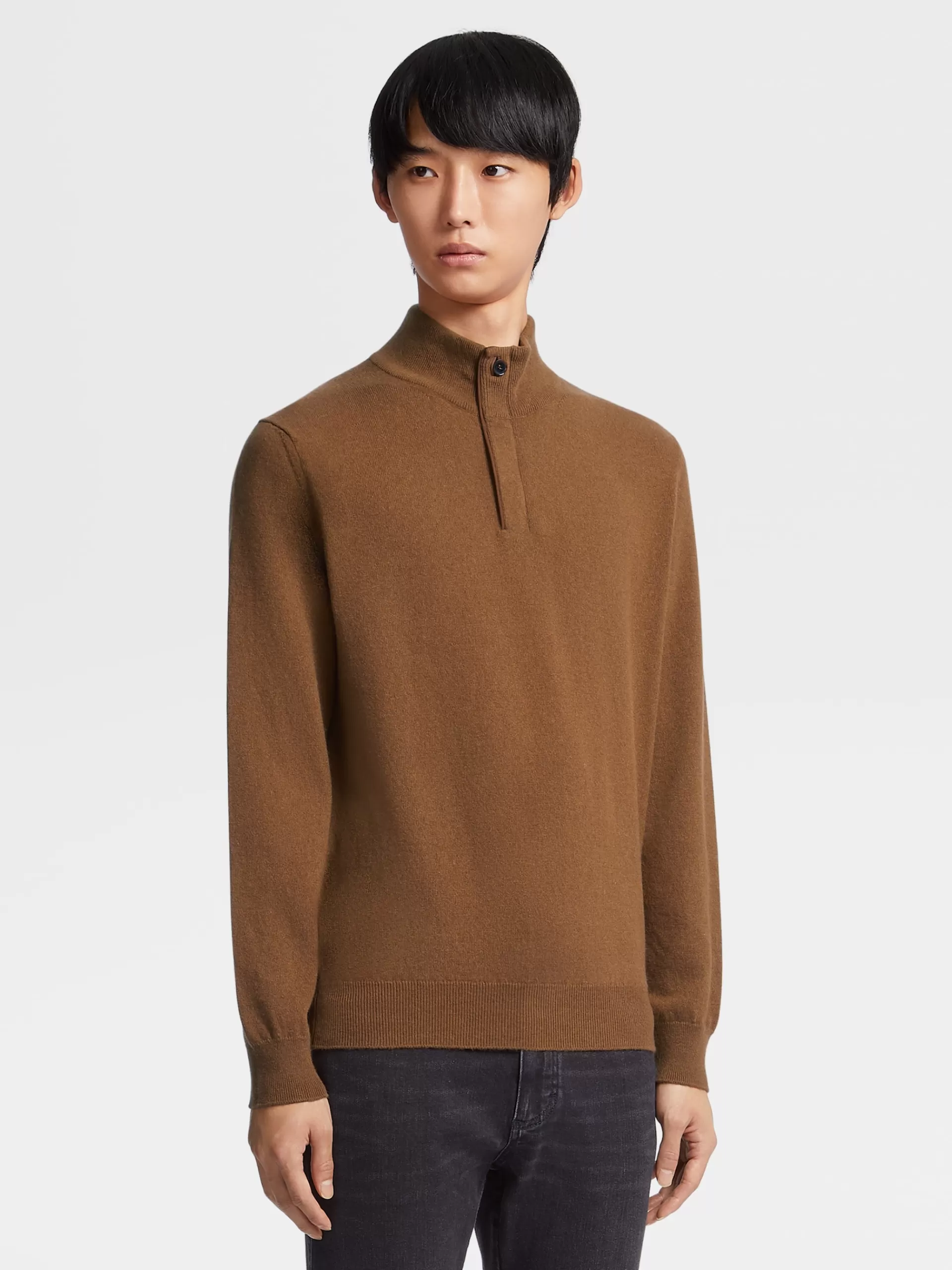 ZEGNA Malhas^Camisola De Meia Gola Oasi Cashmere Com Fecho De Correr Vicunha
