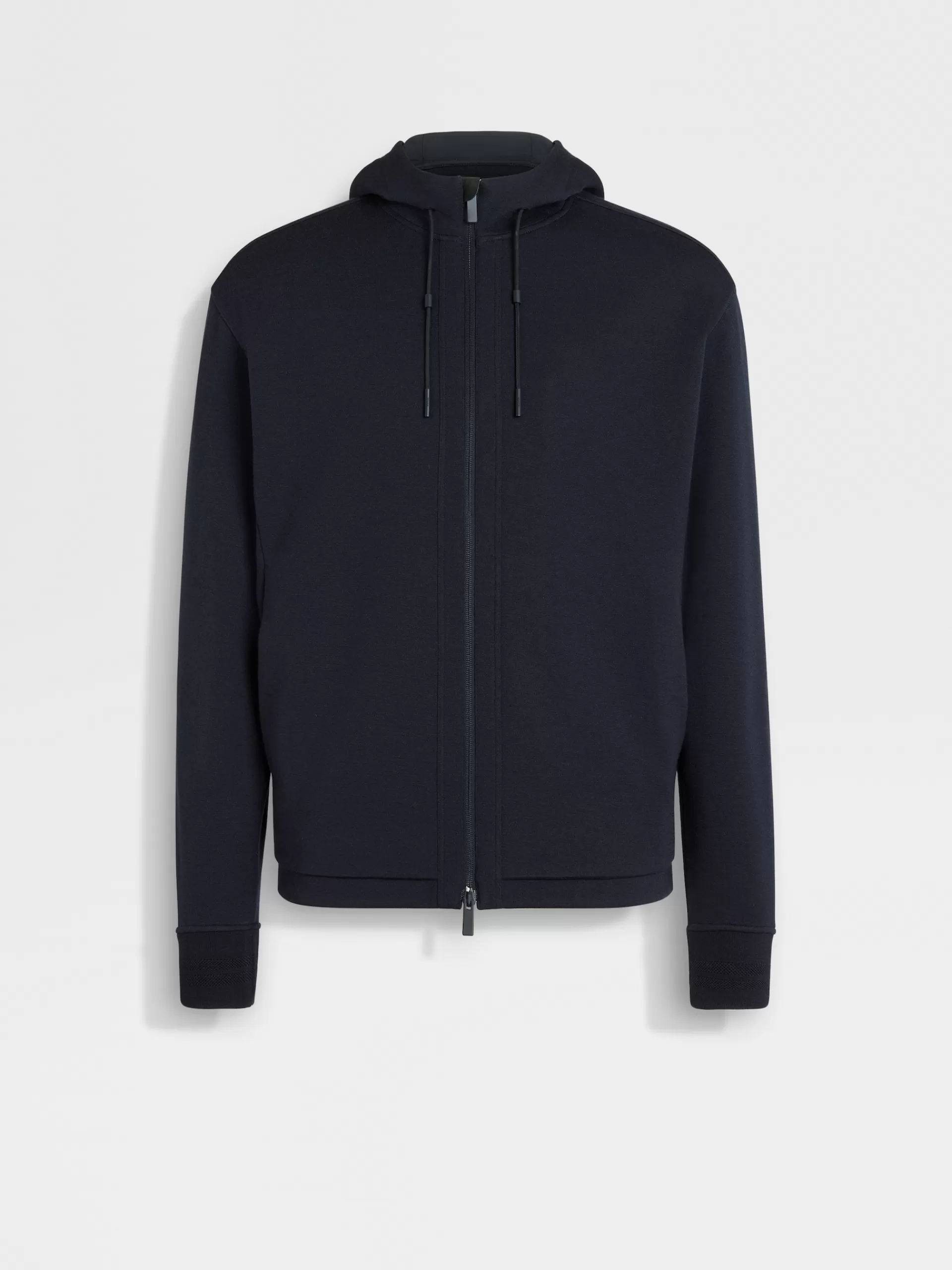 ZEGNA Sweatshirts^Camisola Em La High Performance™ Com Capuz E Fecho De Correr Integral Azul-Marinho