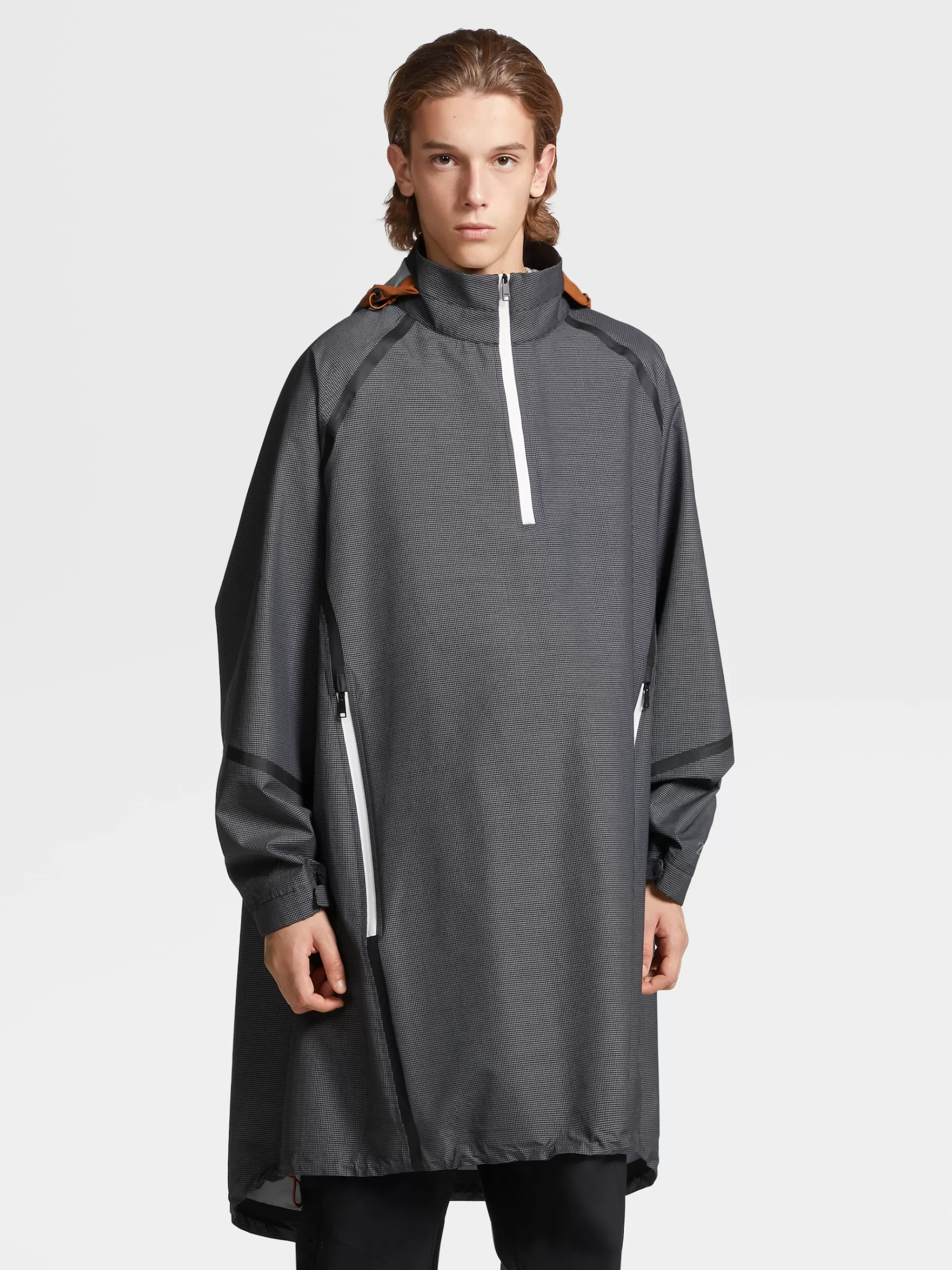 ZEGNA Blusoes E Casacos^Capa Com Capuz Preta E Branca Em La Ripstop Com Dyneema® E Construcao Em 3 Camadas Preto/Branco