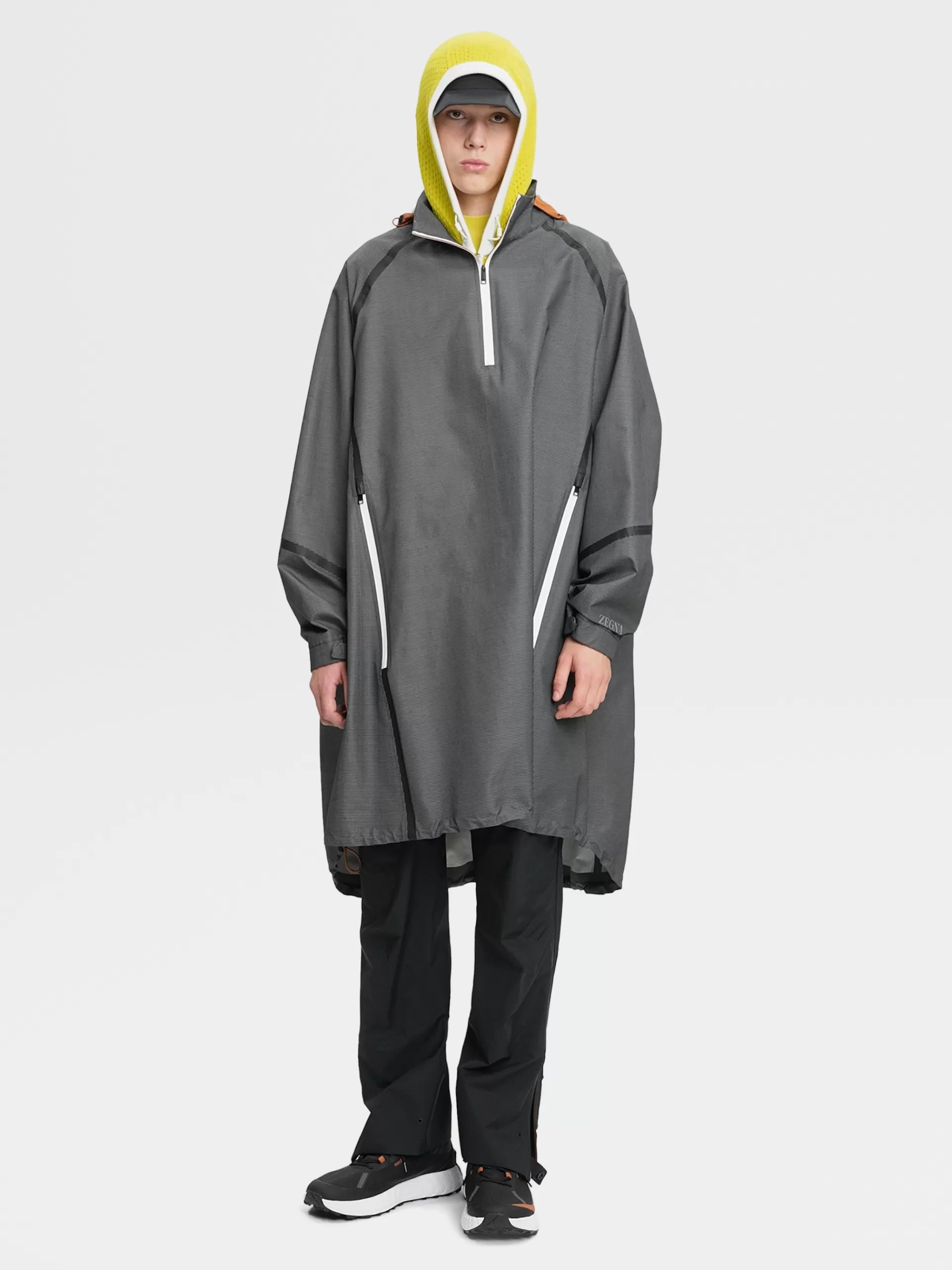 ZEGNA Blusoes E Casacos^Capa Com Capuz Preta E Branca Em La Ripstop Com Dyneema® E Construcao Em 3 Camadas Preto/Branco