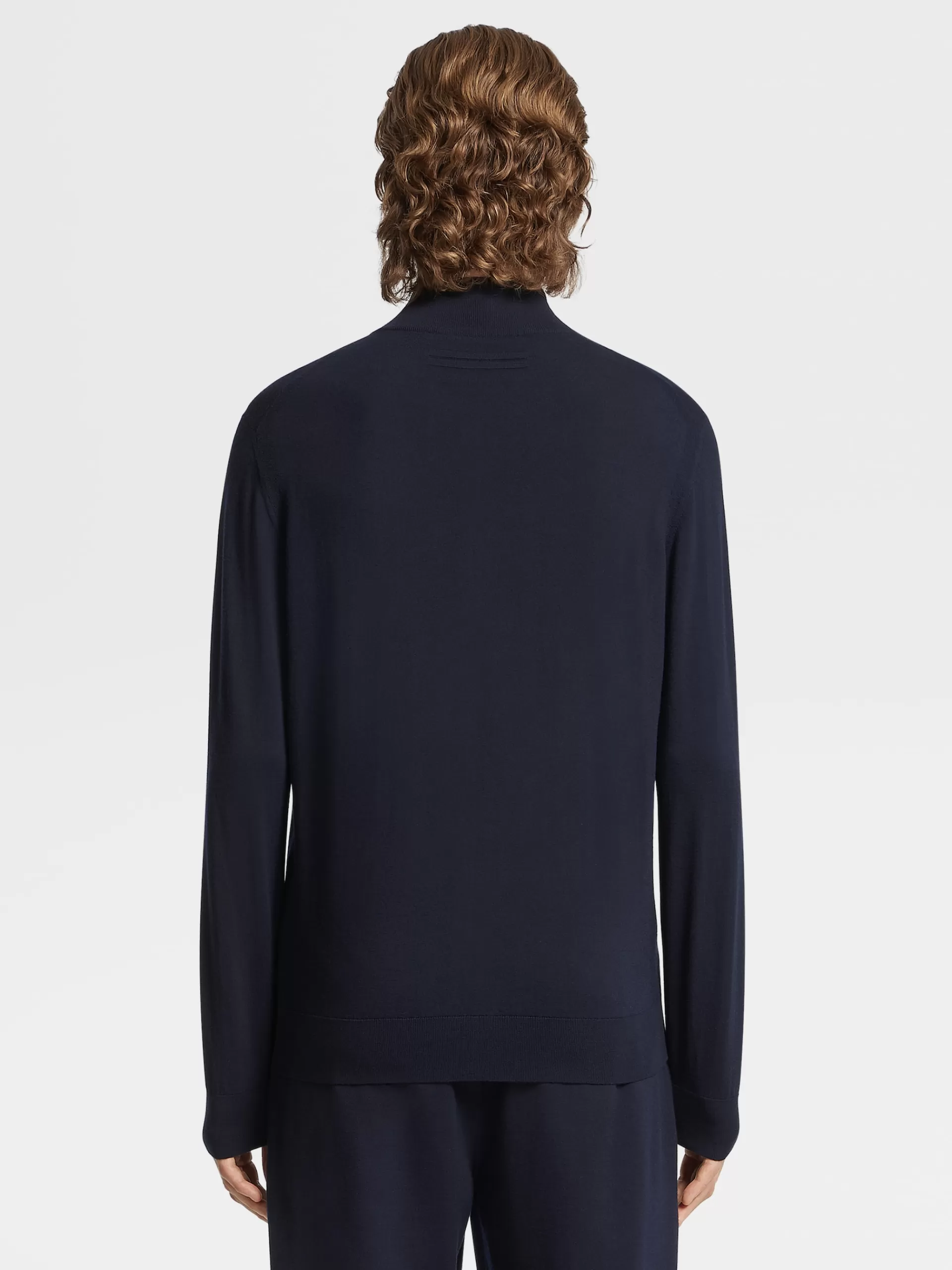 ZEGNA Roupa Desportiva^Cardiga De Malha Em La 12Milmil12 Com Fecho De Correr Integral Azul-Marinho