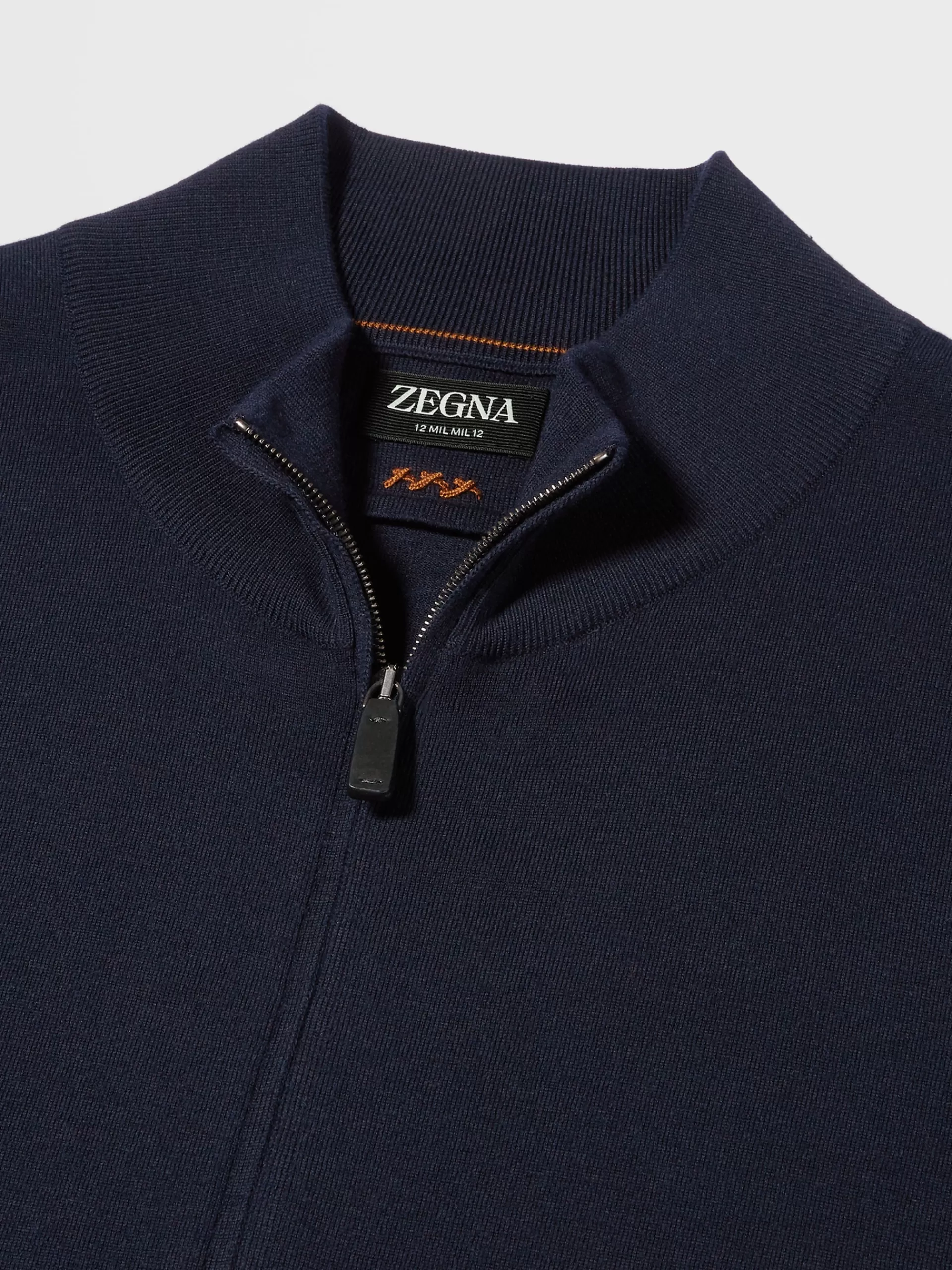 ZEGNA Roupa Desportiva^Cardiga De Malha Em La 12Milmil12 Com Fecho De Correr Integral Azul-Marinho