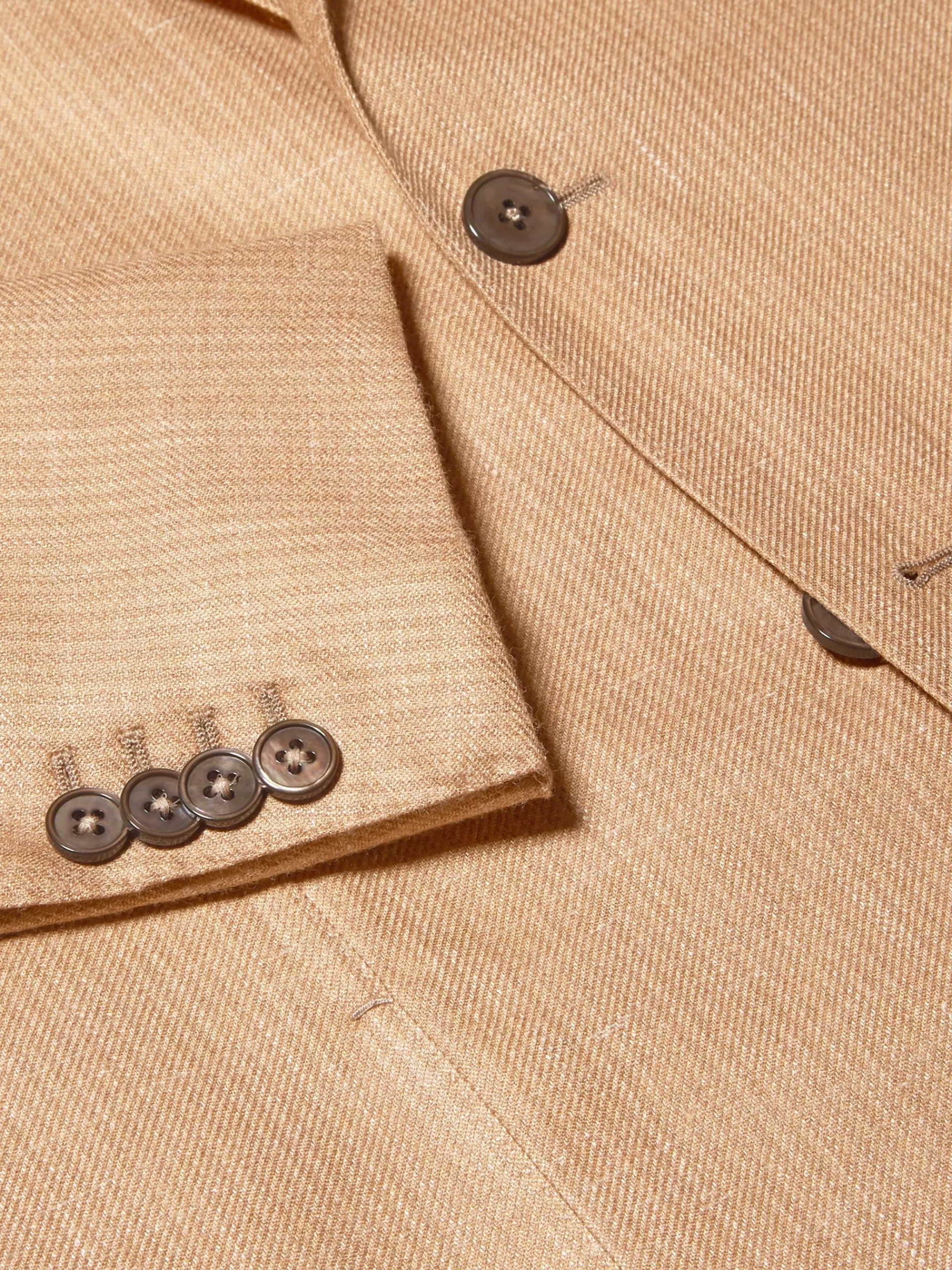 ZEGNA Blazers^Casaco Camiseiro Bege-Claro Em Seda, Caxemira E Linho Com Riscas Finas Bege-Claro/Bege