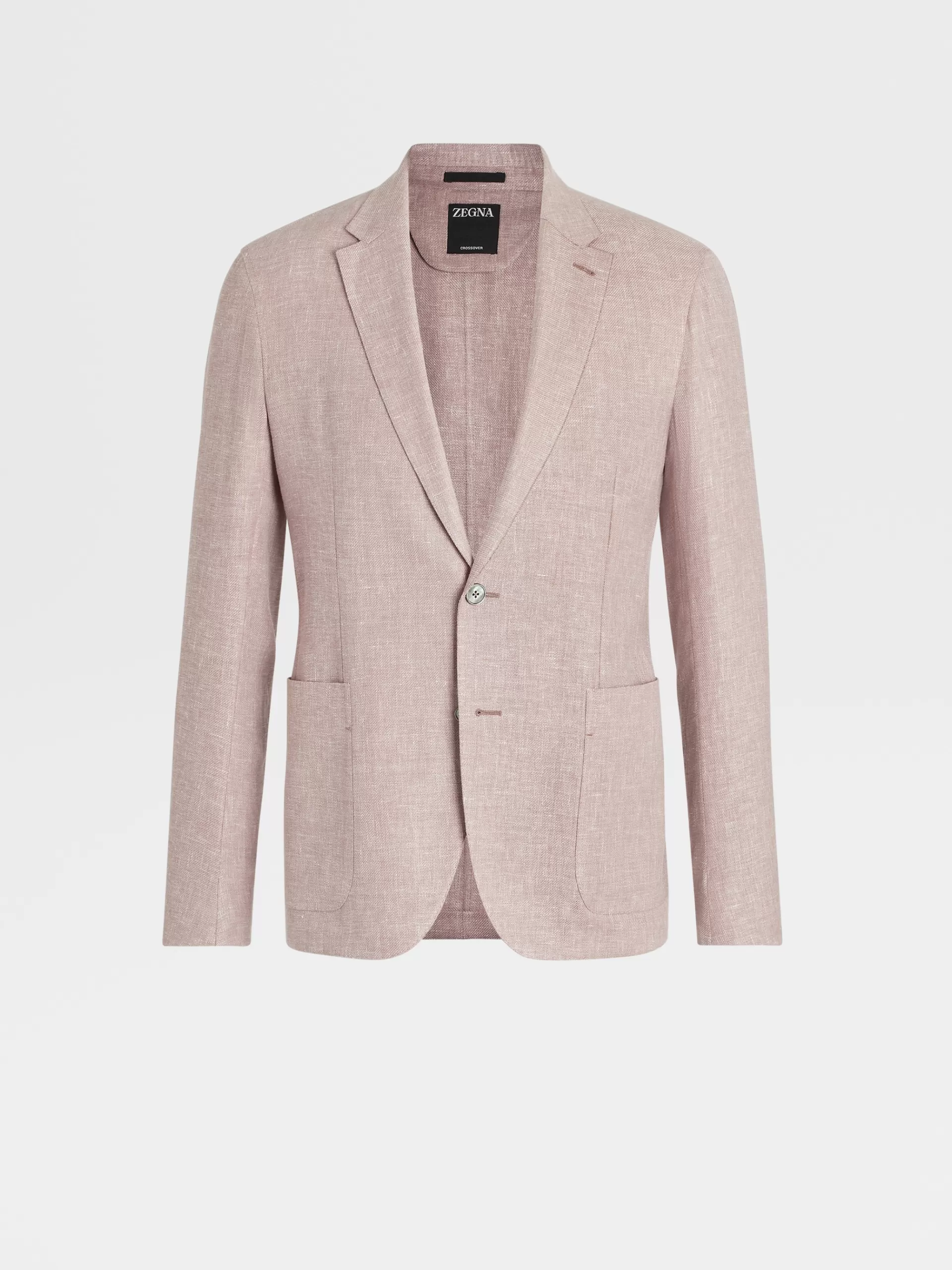 ZEGNA Blazers^Casaco Camiseiro Crossover Microestruturado Em Mistura De Linho E La Rosa-Velho