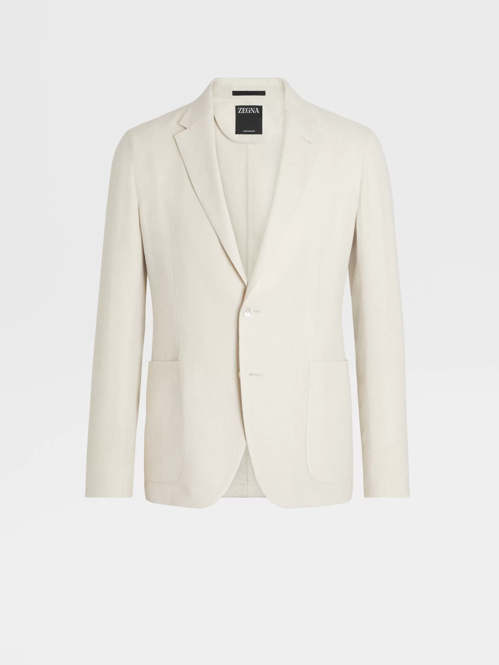 ZEGNA Blazers^Casaco Camiseiro Crossover Microestruturado Em Mistura De Linho E La Esbranquicado