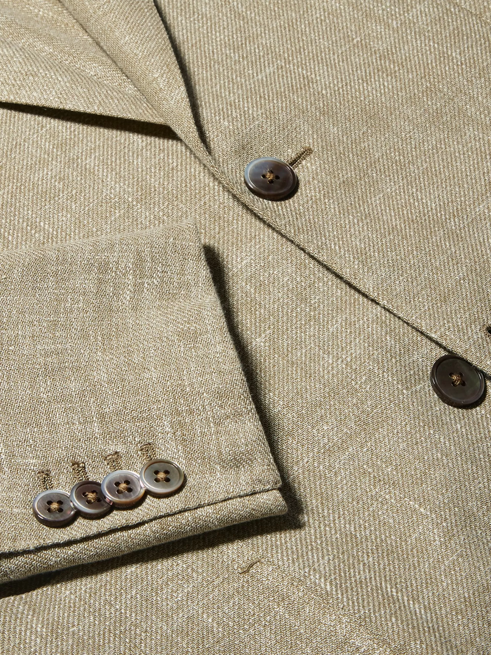 ZEGNA Blazers^Casaco Camiseiro Crossover Microestruturado Em Mistura De Linho E La Verde-Tropa Claro
