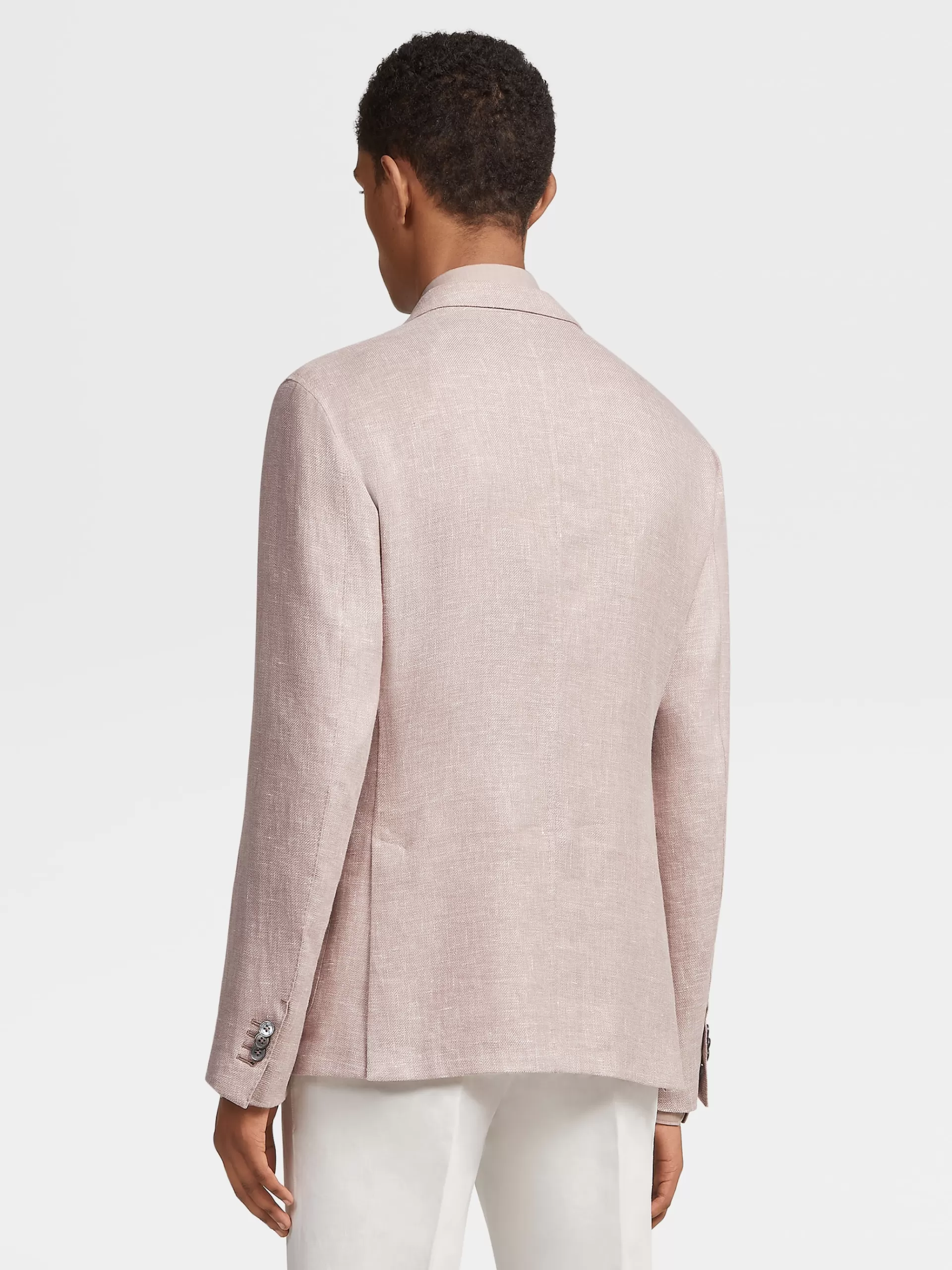 ZEGNA Blazers^Casaco Camiseiro Crossover Microestruturado Em Mistura De Linho E La Rosa-Velho